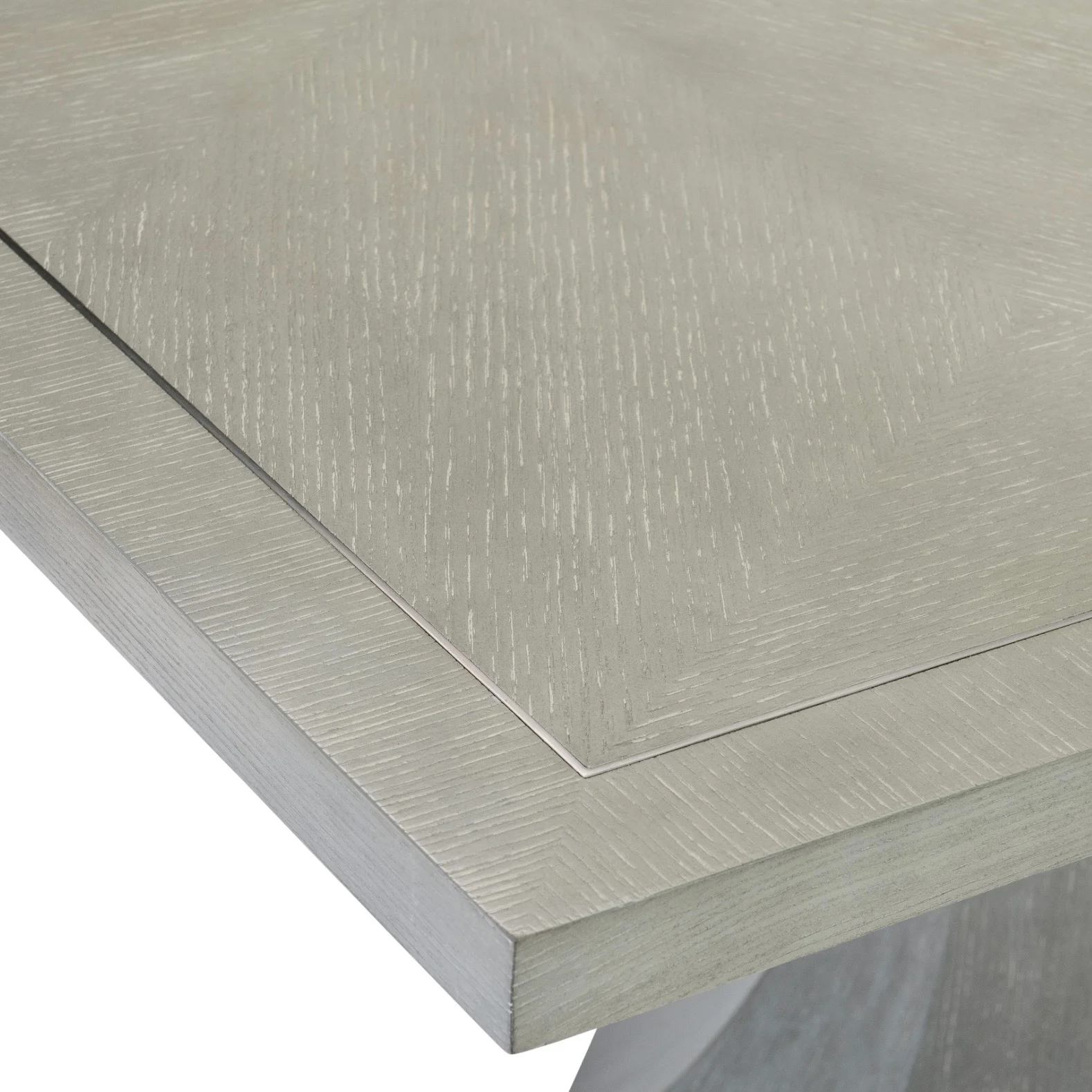 Bernhardt Cornelia Collection Rectangle Dining Table ~ Nebbia Wood Finish With Steel Inlay - Image 6