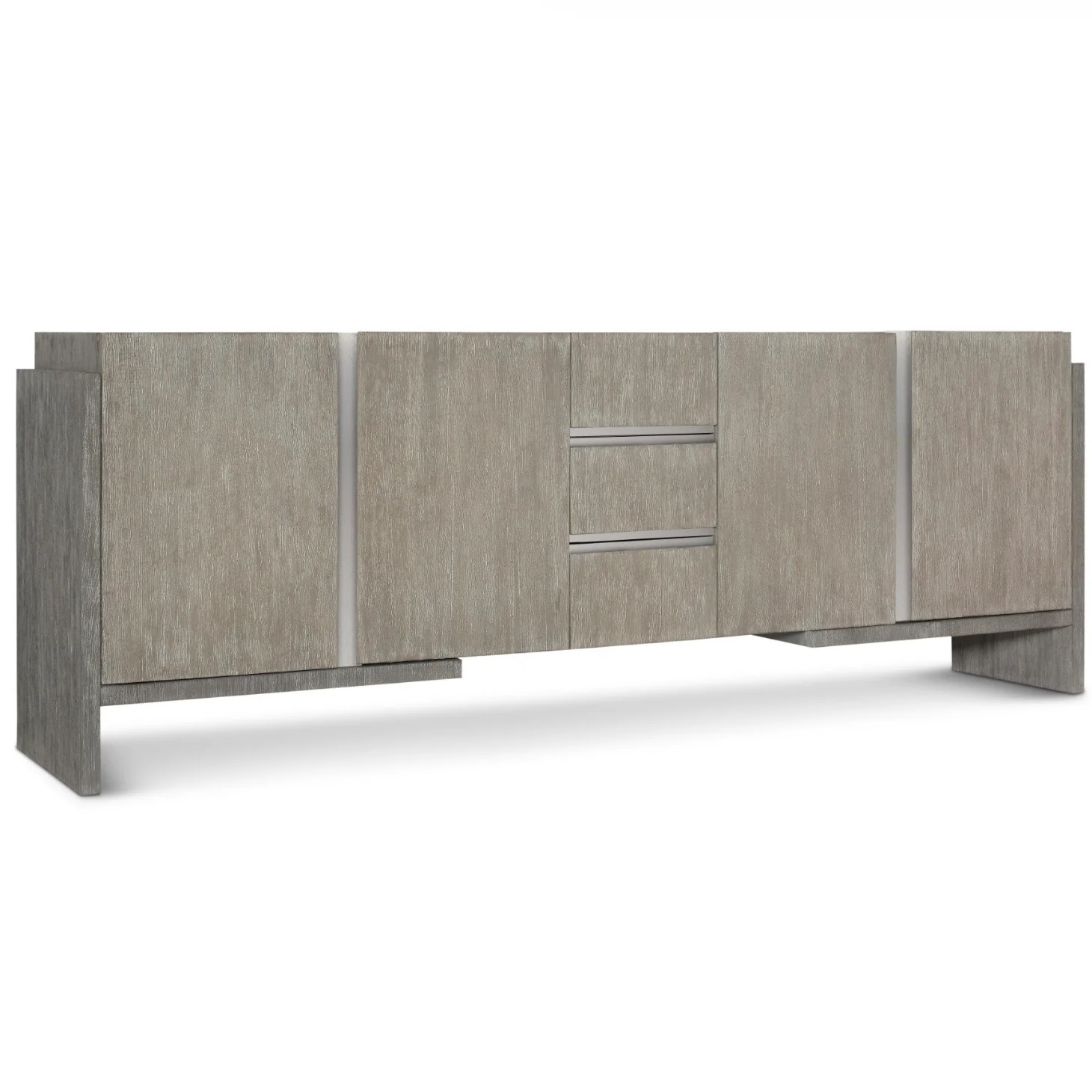 Bernhardt Foundations Collection Entertainment Credenza ~ Two - Toned Finish In Light And Dark Shale