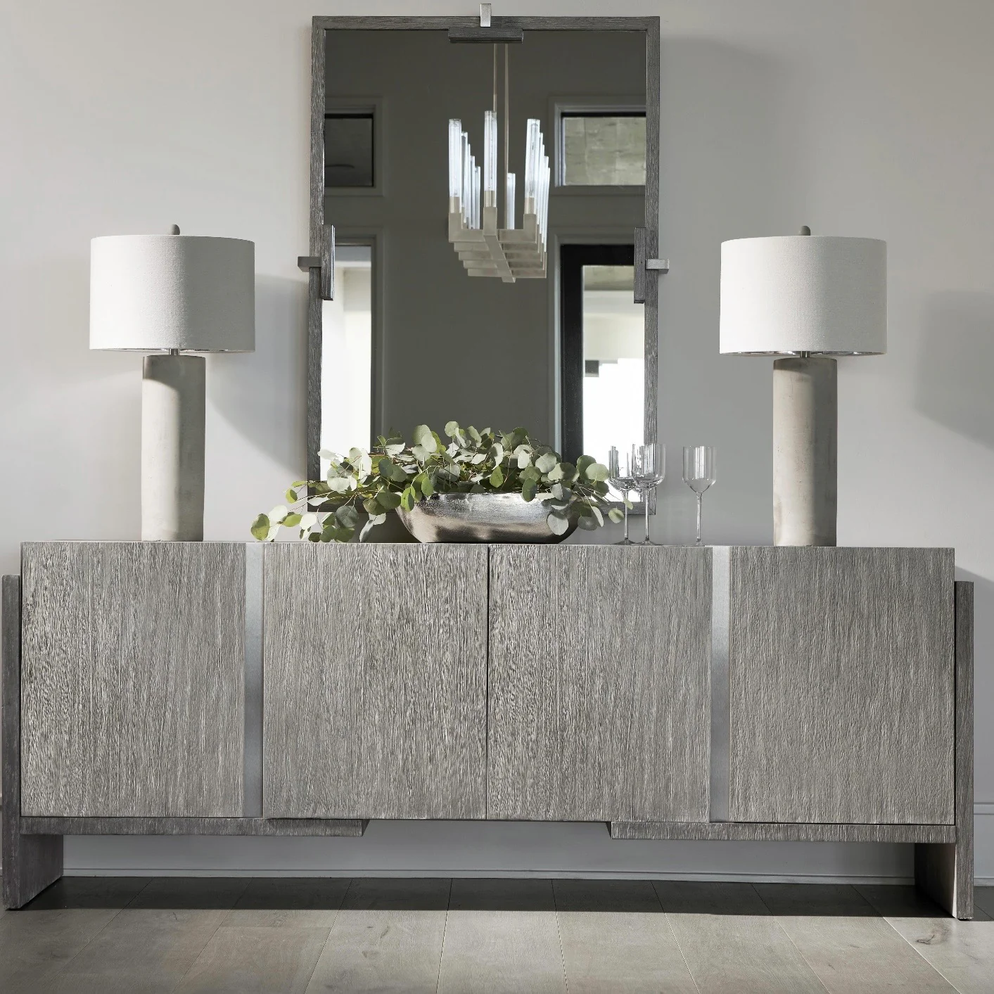 Bernhardt Foundations Collection Mirror ~ Light Shale Finish