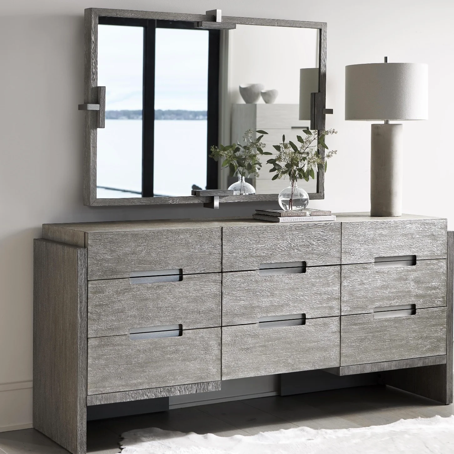 Bernhardt Foundations Collection Mirror ~ Light Shale Finish - Image 2