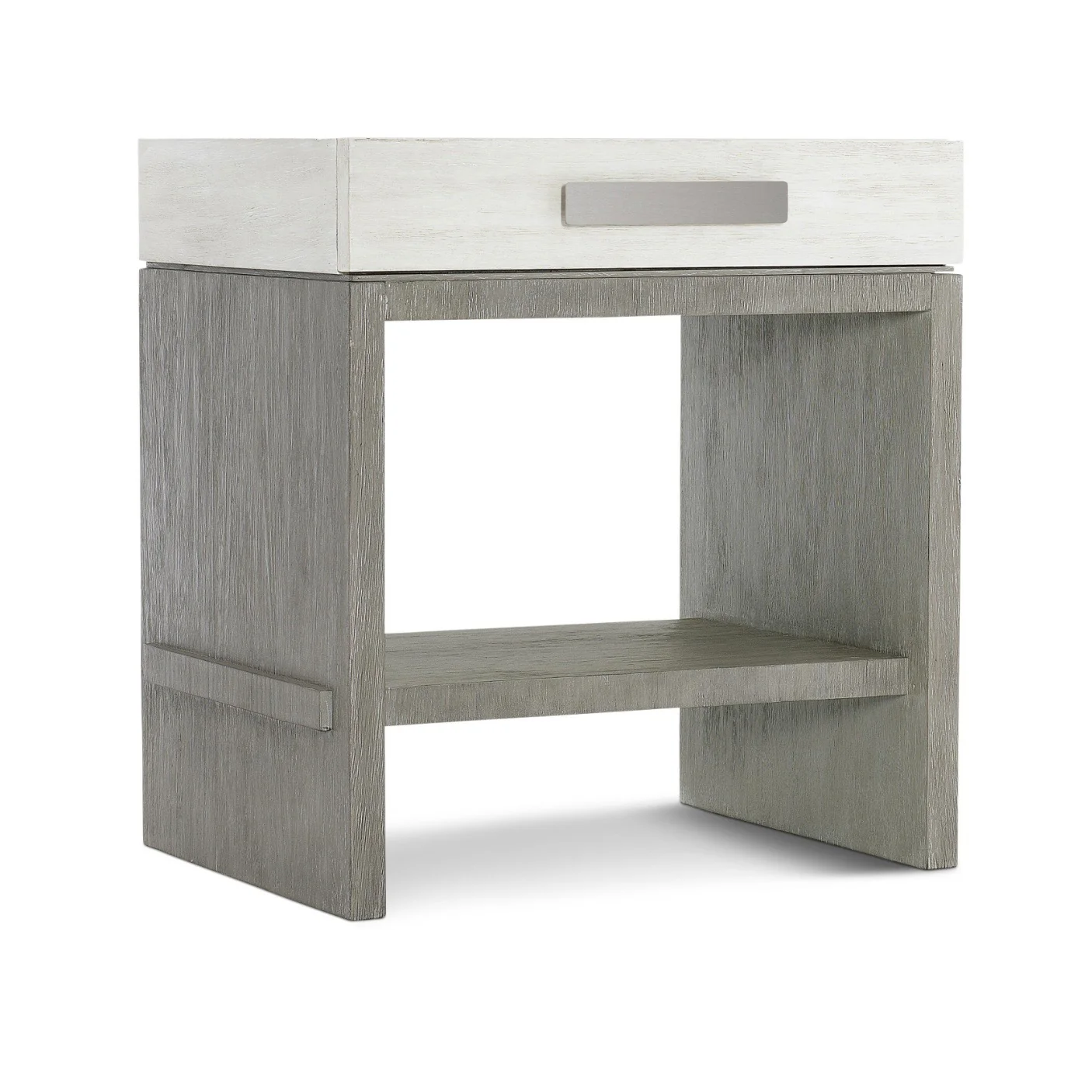 Bernhardt Foundations Collection One Drawer Nightstand ~ Two- Tone Finish In Linen Shale And Light Shale - Image 2