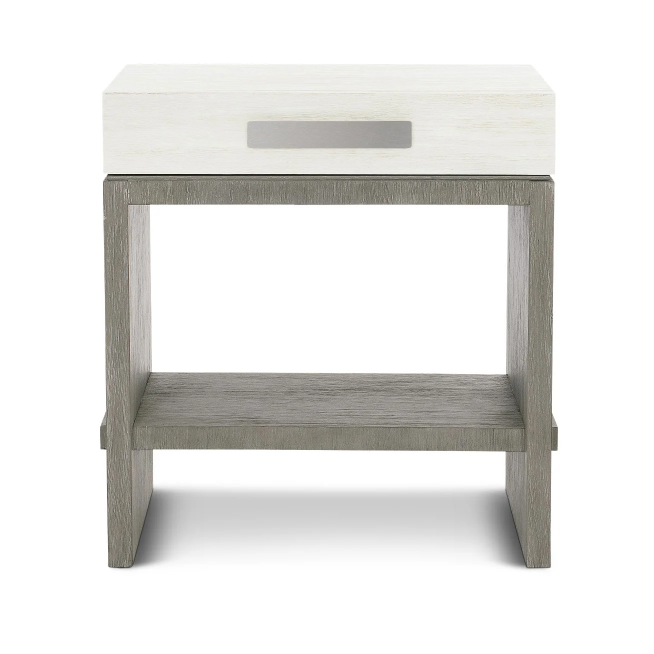 Bernhardt Foundations Collection One Drawer Nightstand ~ Two- Tone Finish In Linen Shale And Light Shale - Image 3