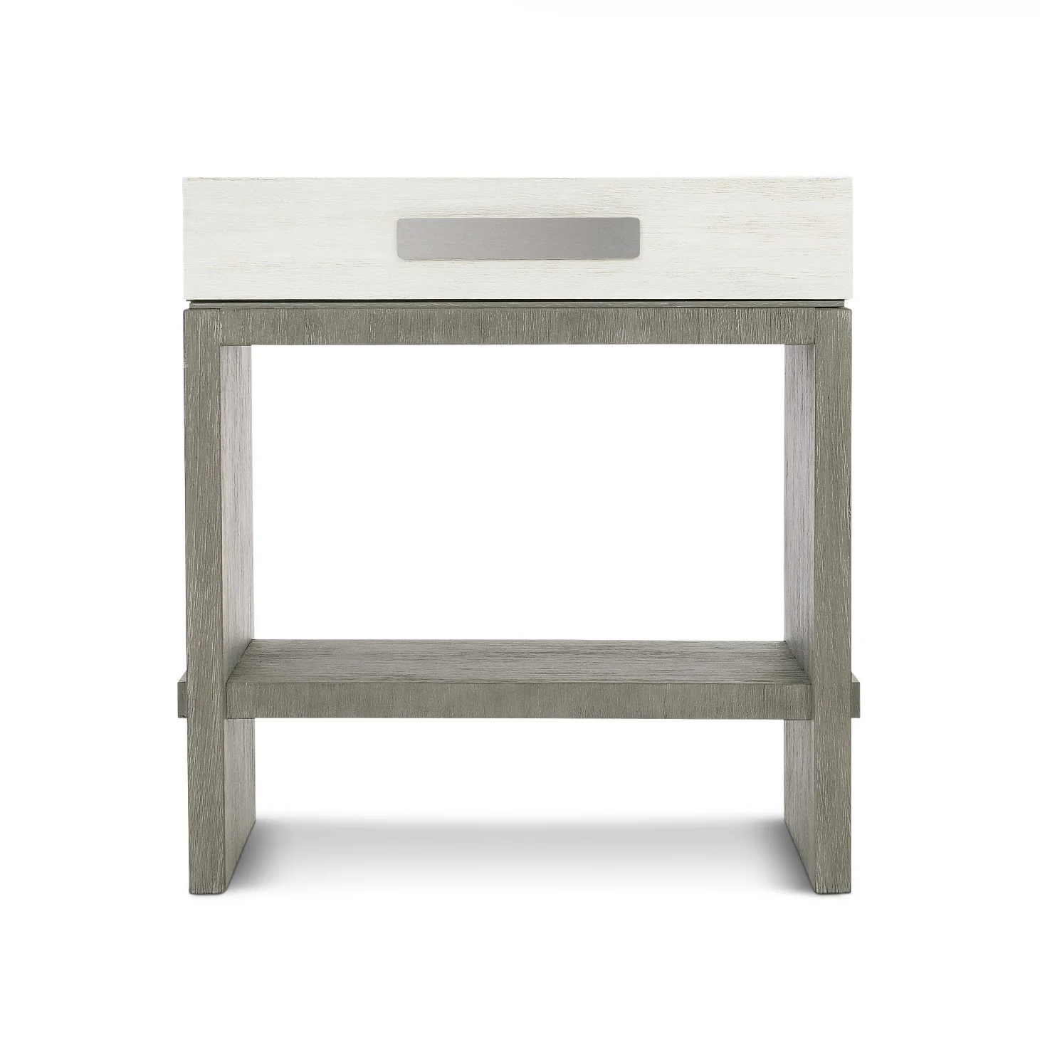 Bernhardt Foundations Collection One Drawer Nightstand ~ Two- Tone Finish In Linen Shale And Light Shale - Image 4