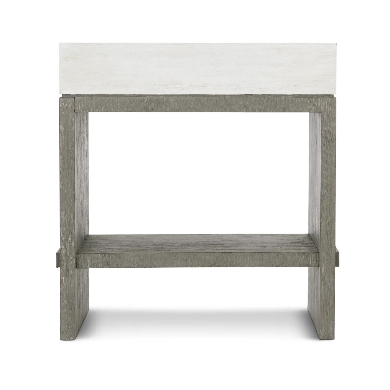 Bernhardt Foundations Collection One Drawer Nightstand ~ Two- Tone Finish In Linen Shale And Light Shale - Image 6