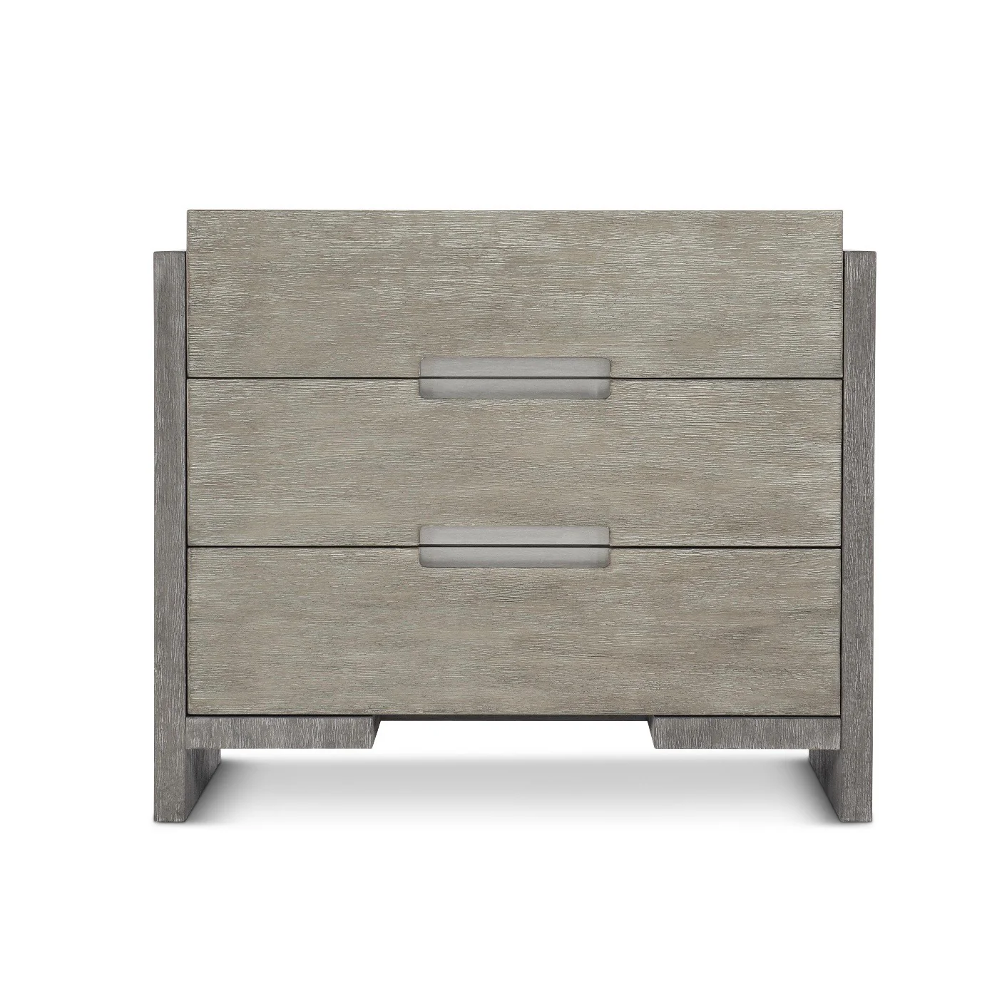 Bernhardt Foundations Collection Three Drawer Nightstand ~ Two - Tone Finish In Light Shale And Dark Shale - Image 3