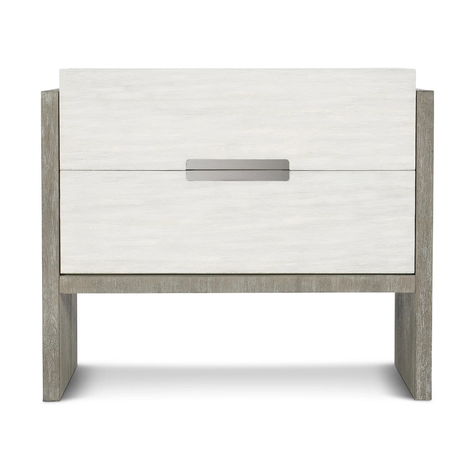 Bernhardt Foundations Collection Two Drawer Nightstand ~ Two - Tone Finish In Linen Shale And Light Shale - Image 5
