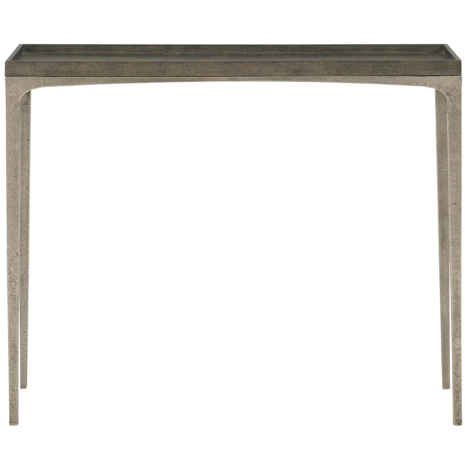 Bernhardt Linea Collection Console Table ~ Cerused Charcoal Finish With Textured Graphite Base - Image 2