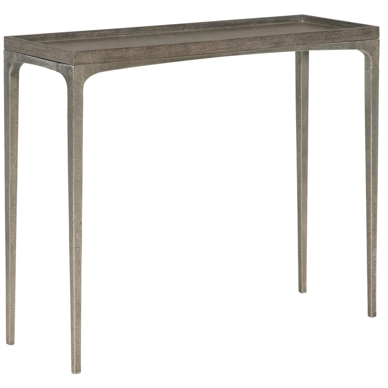 Bernhardt Linea Collection Console Table ~ Cerused Charcoal Finish With Textured Graphite Base - Image 3