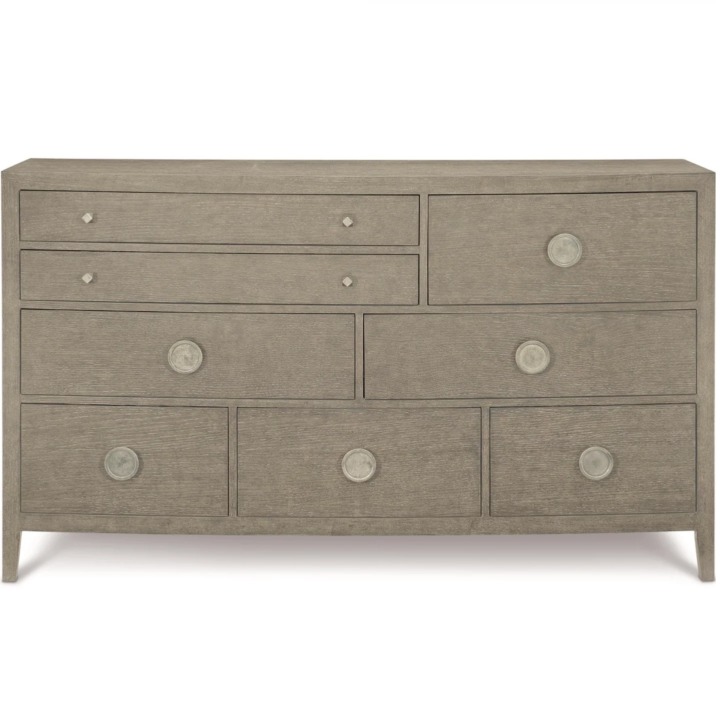 Bernhardt Linea Collection Eight Drawer Rustic Modern Dresser ~ Cerused Greige Finish - Image 2