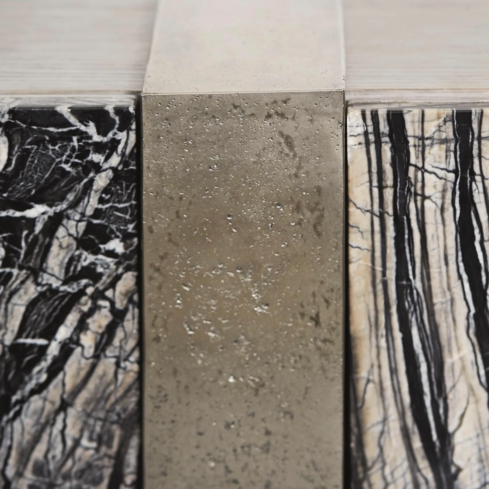 Bernhardt Linea Collection Entertainment Credenza ~ Black Forest Marble With Textured Graphite - Image 7