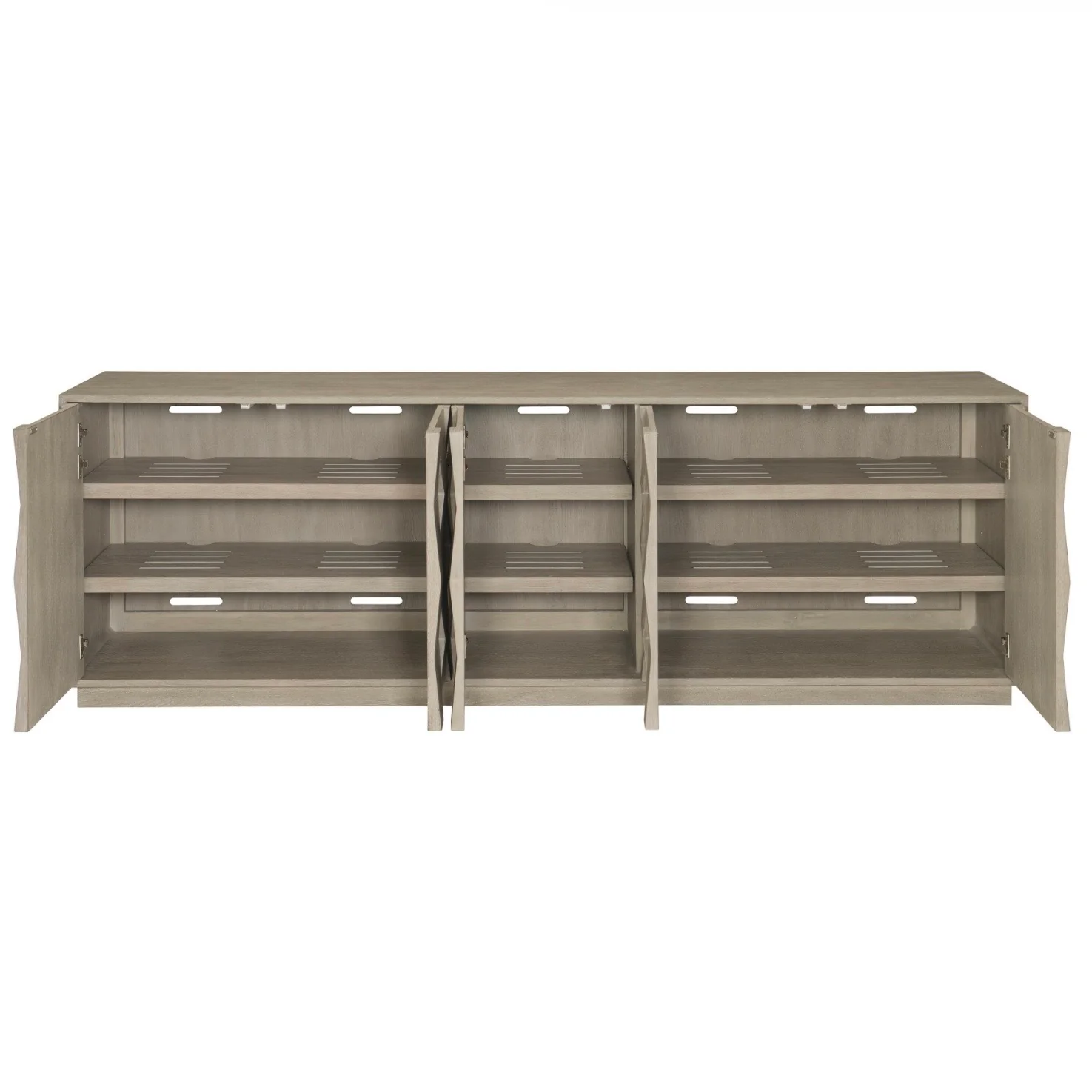 Bernhardt Linea Collection Entertainment Credenza ~ Cerused Greige Finish - Image 5