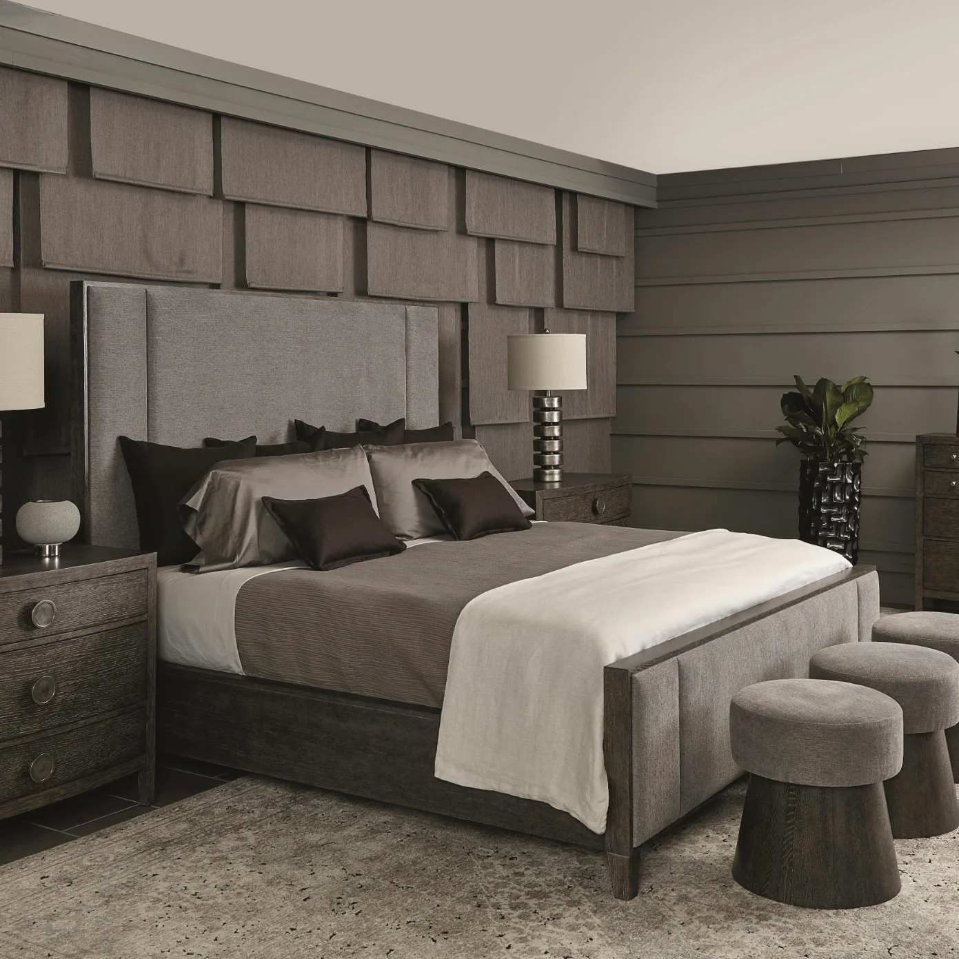 Bernhardt Linea Collection Upholstered Panel Bed ~ Available in Queen, King and California King Sizes