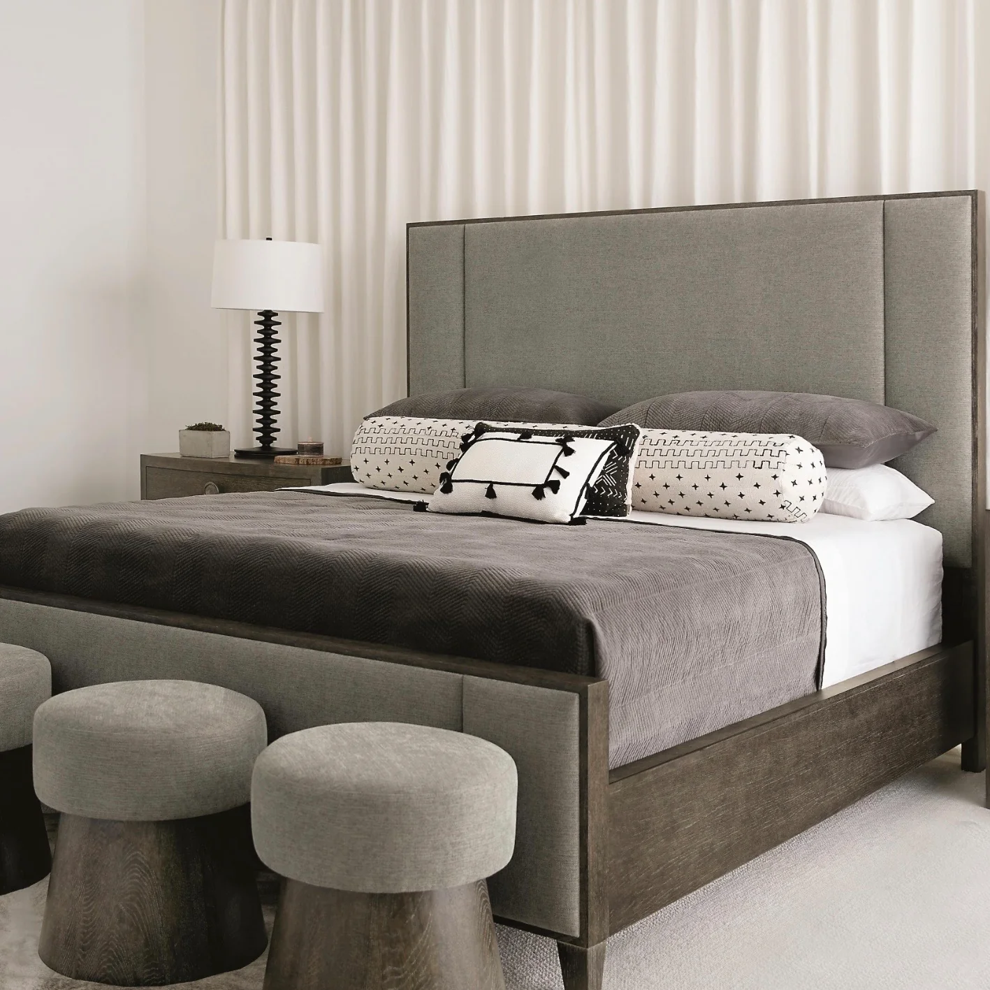 Bernhardt Linea Collection Upholstered Panel Bed ~ Available in Queen, King and California King Sizes - Image 2