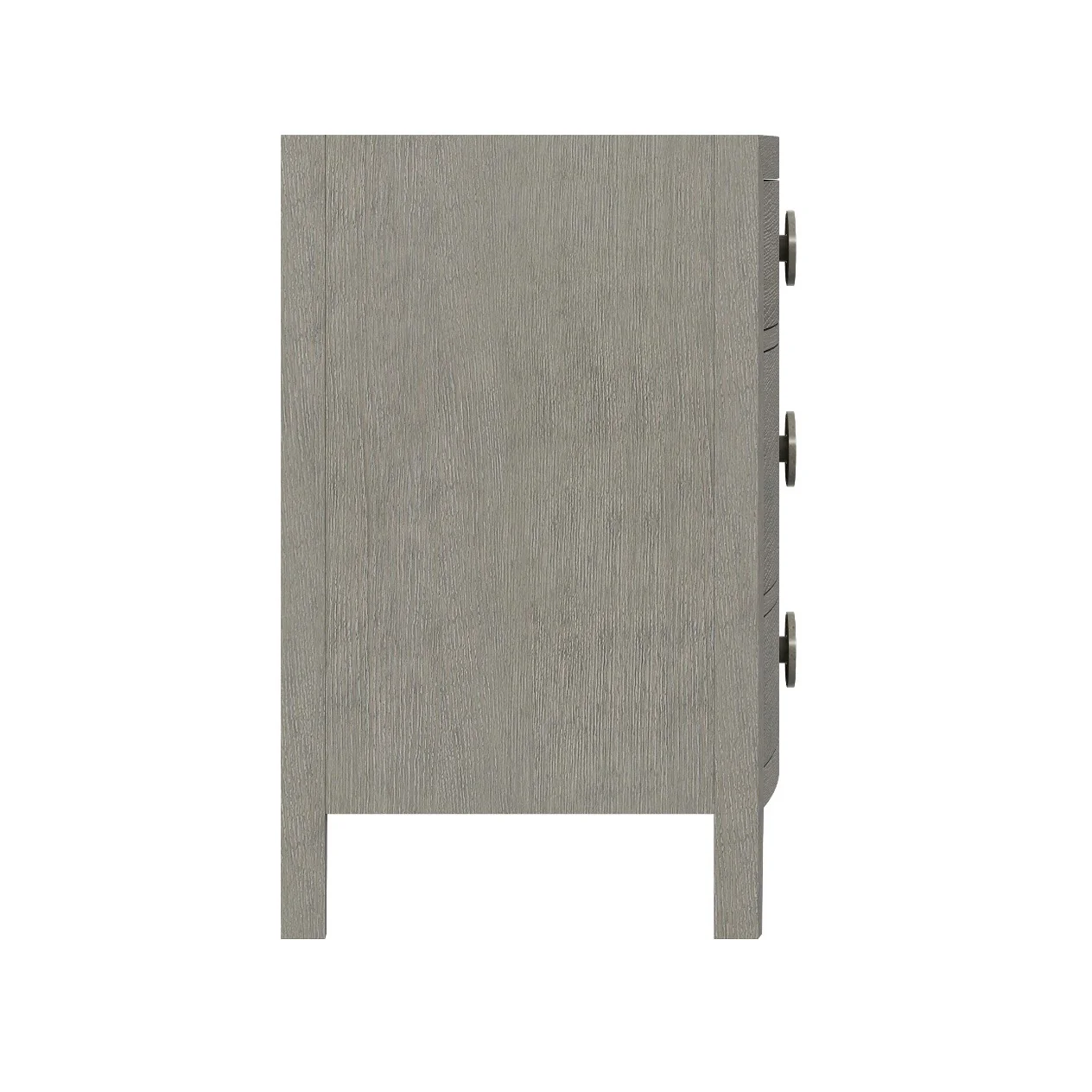 Bernhardt Linea Collection Three Drawer Rustic Modern Nightstand ~ 38 Inch ~ Cerused Greige Finish - Image 4