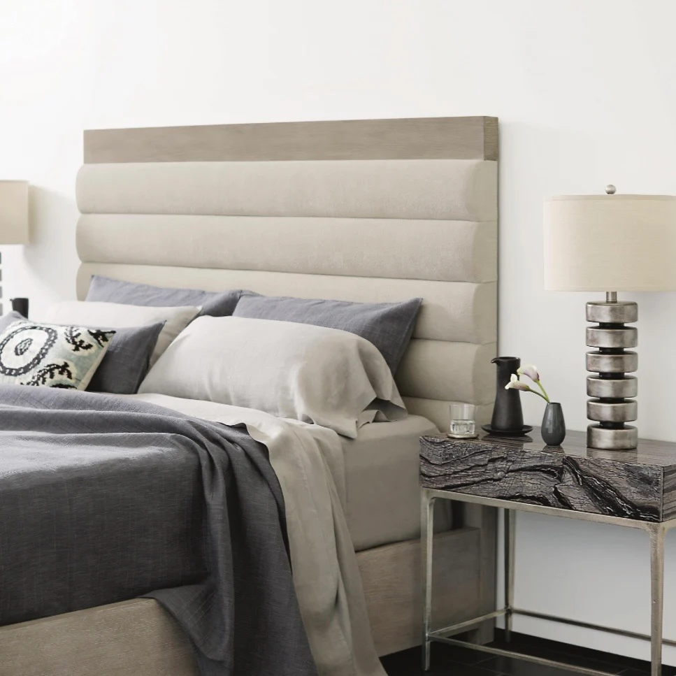 Bernhardt Linea Collection Upholstered Channeled Panel Bed ~ Available in Queen And King Sizes - Image 4