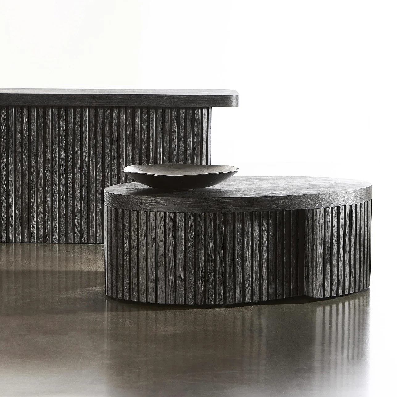 Bernhardt Loft Menton Collection Modern Oval Cocktail Table ~ Sutton Finish - Image 2