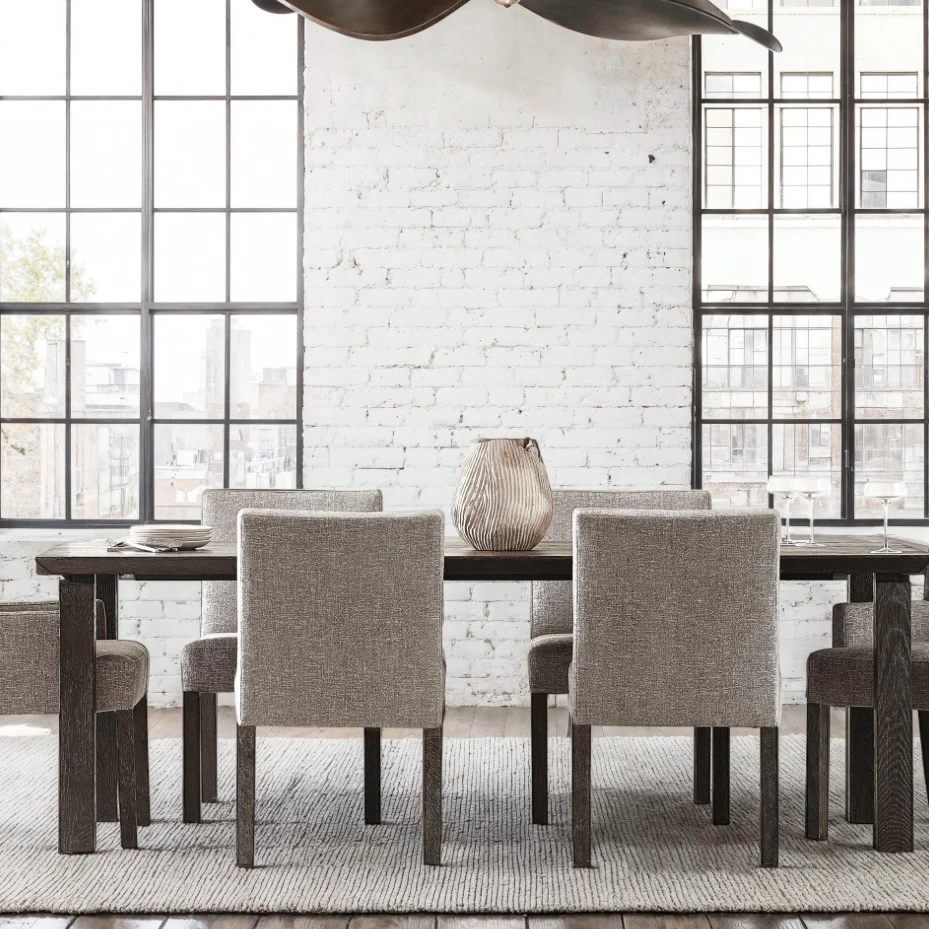 Bernhardt Loft Menton Collection Modern Upholstered Side Chair ~ Sutton Finish - Image 2