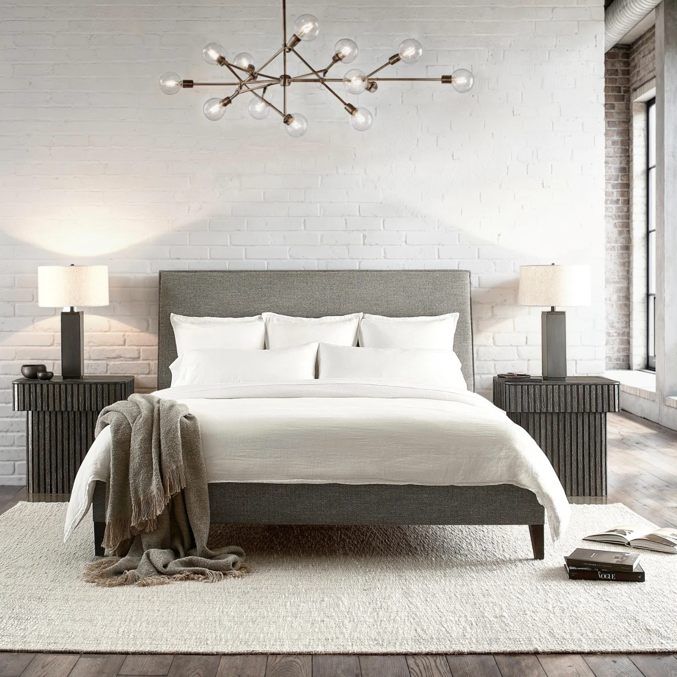 Bernhardt Loft Menton Collection Upholstered Panel Bed ~ Available in Queen, King and California King Sizes
