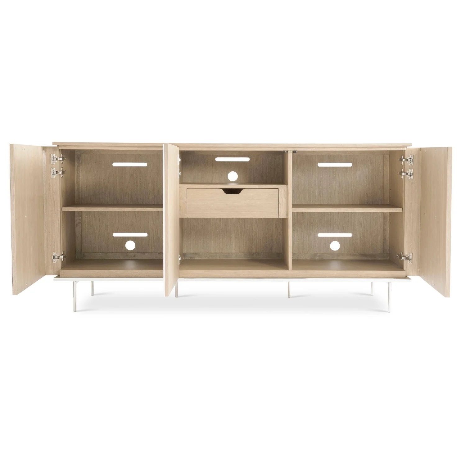 Bernhardt Modulum Collection Modern Buffet ~ Steel, Marble, White Adobe Faux Stone and Sahara Finished Wood - Image 5