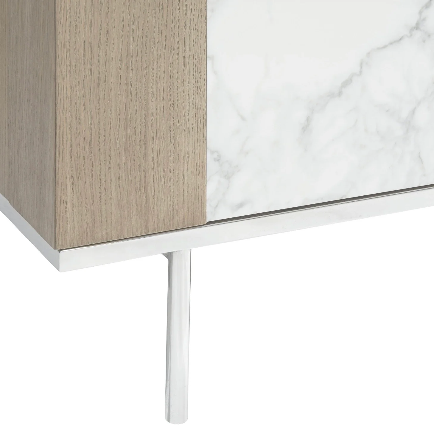 Bernhardt Modulum Collection Modern Buffet ~ Steel, Marble, White Adobe Faux Stone and Sahara Finished Wood - Image 9