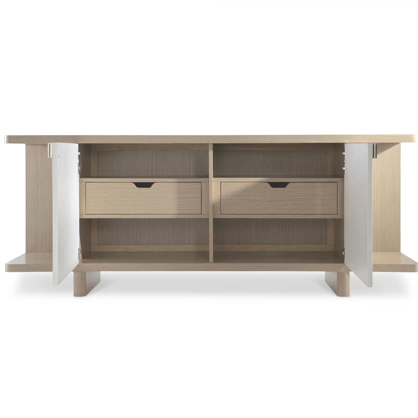 Bernhardt Modulum Collection Sideboard ~ White Adobe Faux Stone and Sahara Finished Wood - Image 4