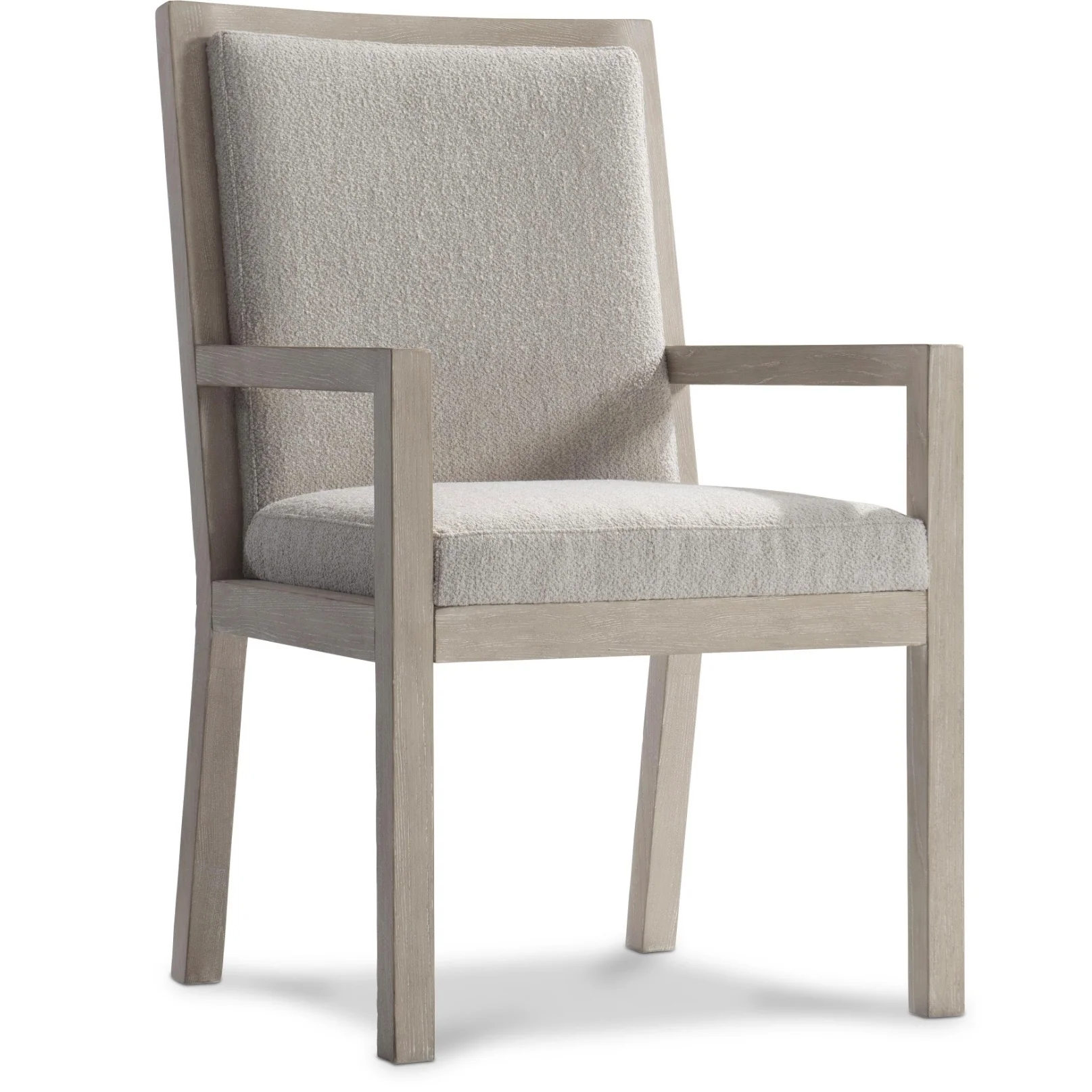 Bernhardt Prado Collection Upholstered Dining Armchair with Tawny Finished Wood Frame