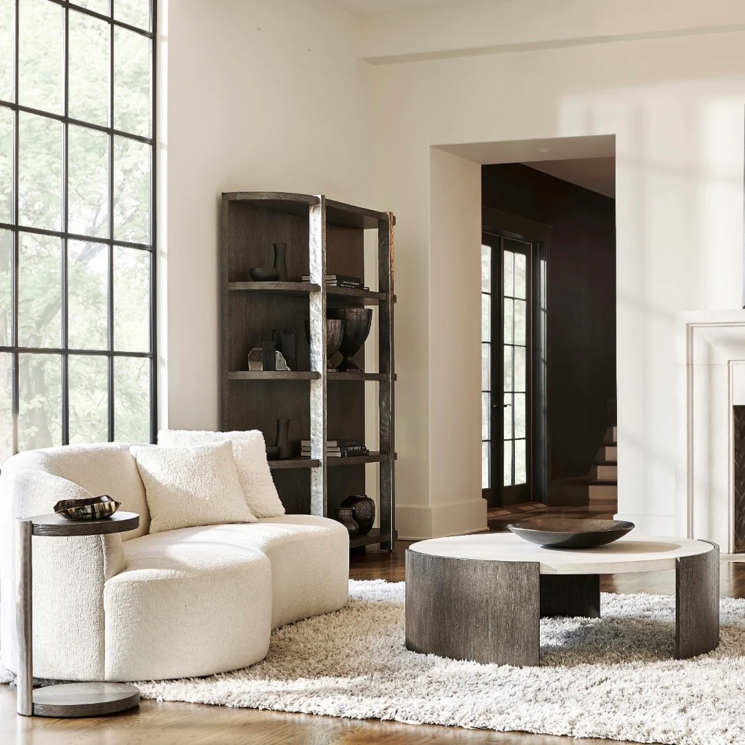 Bernhardt Prado Collection Modern Rustic Cocktail Table ~ Porcini Finish - Image 2