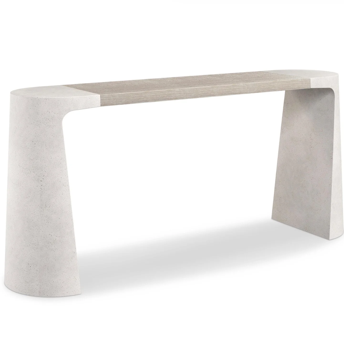 Bernhardt Prado Collection Glass-Reinforced Concrete With Tawny Wood Top Console Table