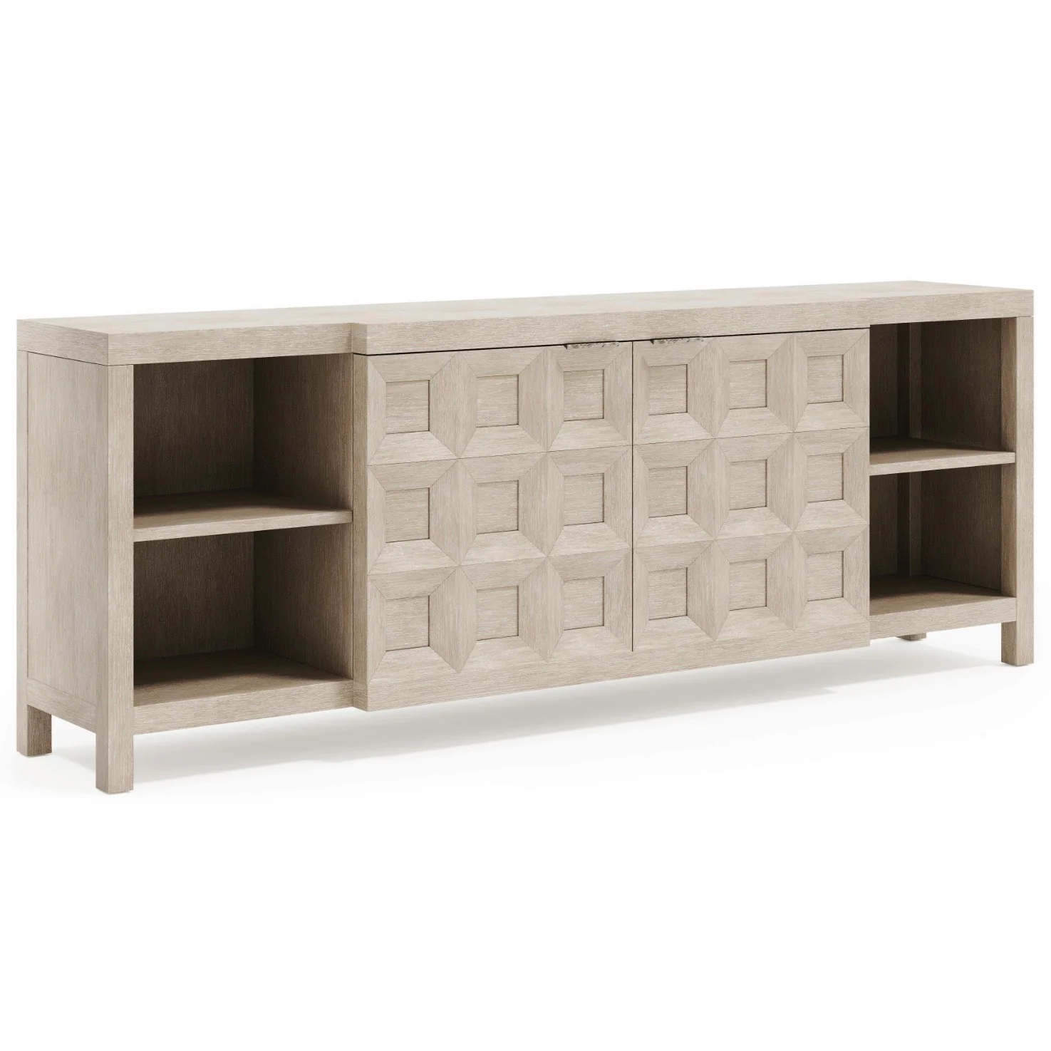 Bernhardt Prado Collection Coffered Entertainment Credenza ~ Tawny Finish - Image 2
