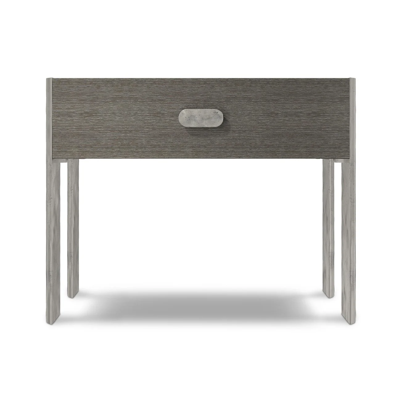 Bernhardt Prado Collection Single Drawer Nightstand With Cast Aluminum Legs ~ Porcini Finish - Image 5
