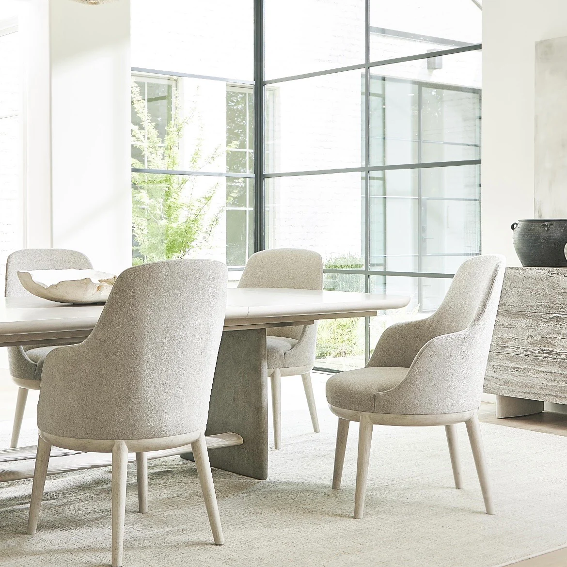 Bernhardt Sereno Collection Upholstered Dining Armchair ~ Lutra Finish - Image 4