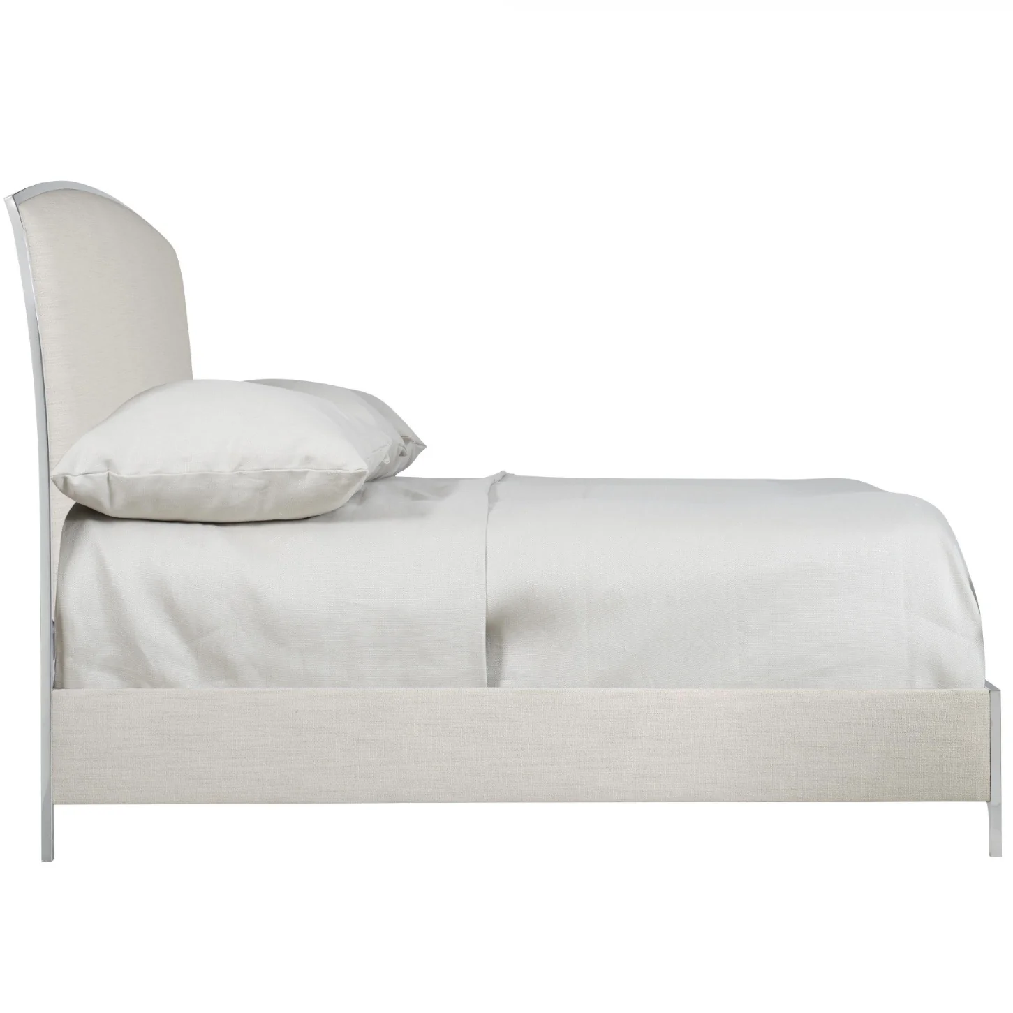 Bernhardt Silhouette Collection Cream Upholstered Panel King Size Bed - Image 4