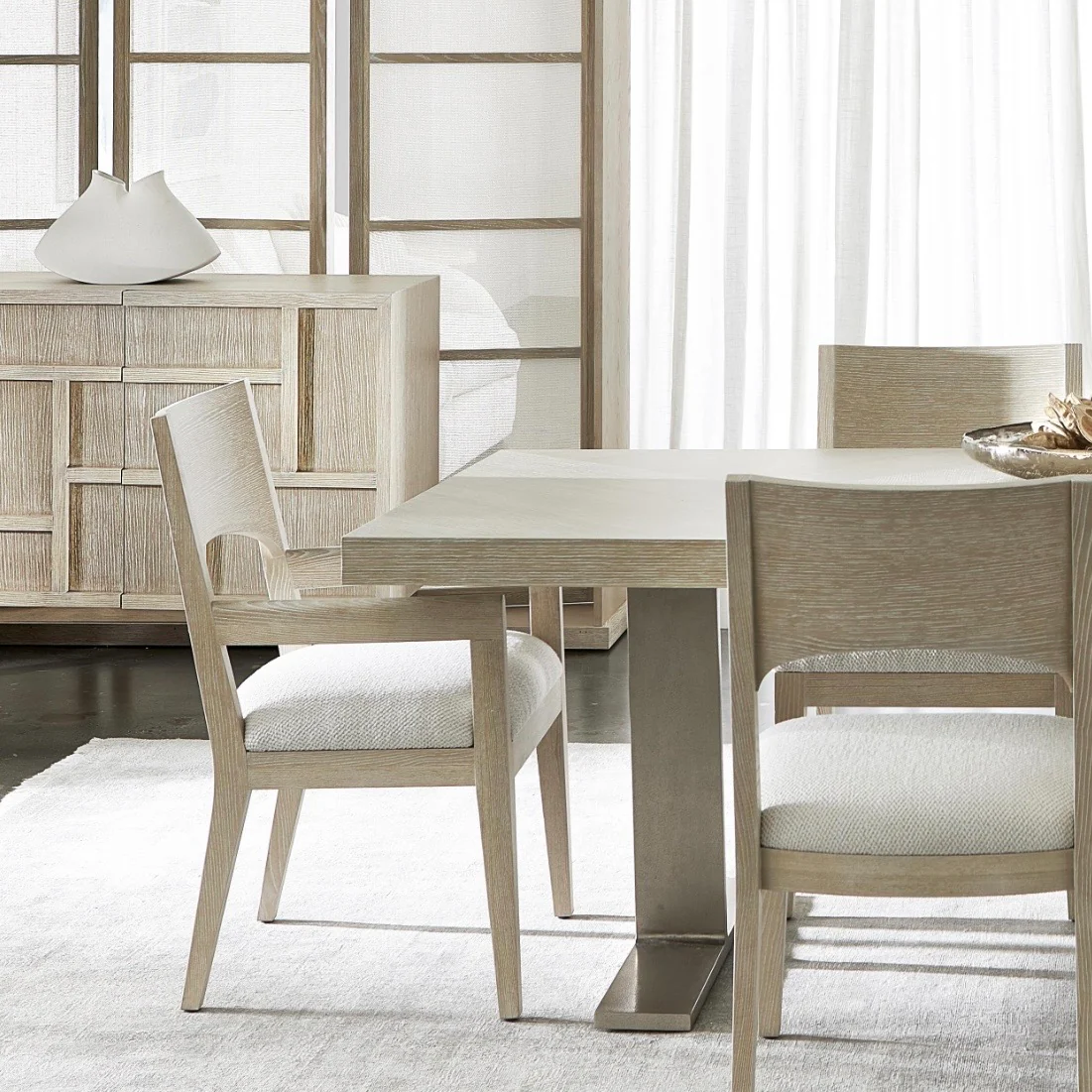 Bernhardt Solaria Collection Dining Armchair ~ Dune Finish with Upholstered Seat - Image 3