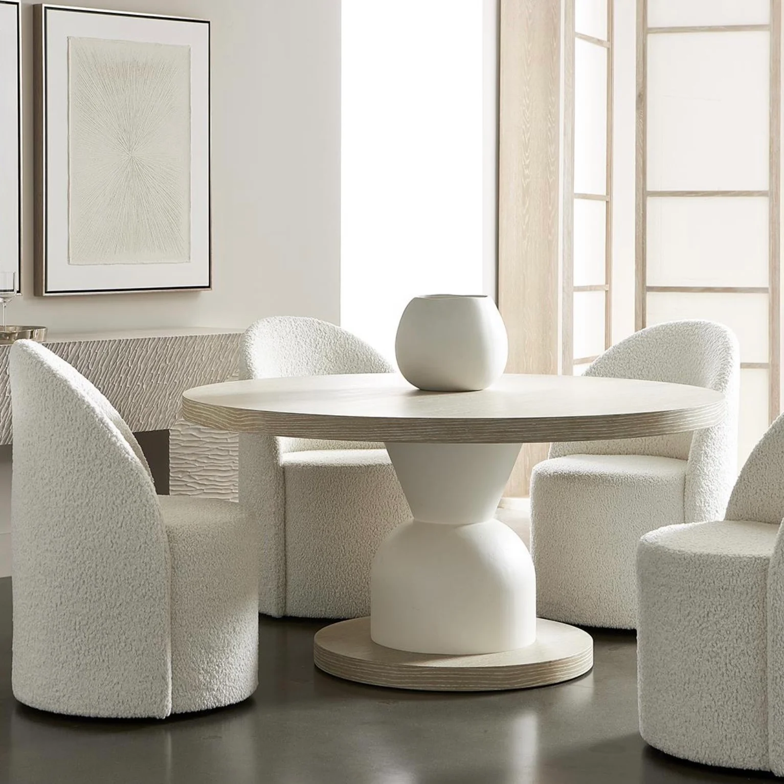 Bernhardt Solaria Collection Round Pedestal Dining Table ~ Dune Finish - Image 2