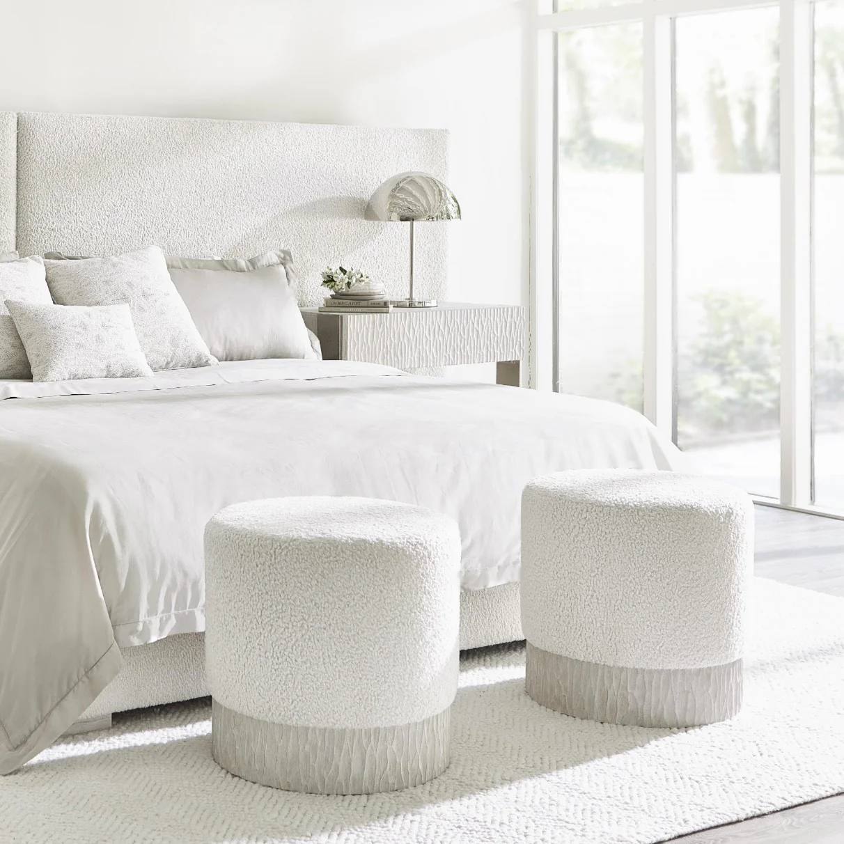 Bernhardt Solaria Collection Upholstered Round Ottoman - Image 2