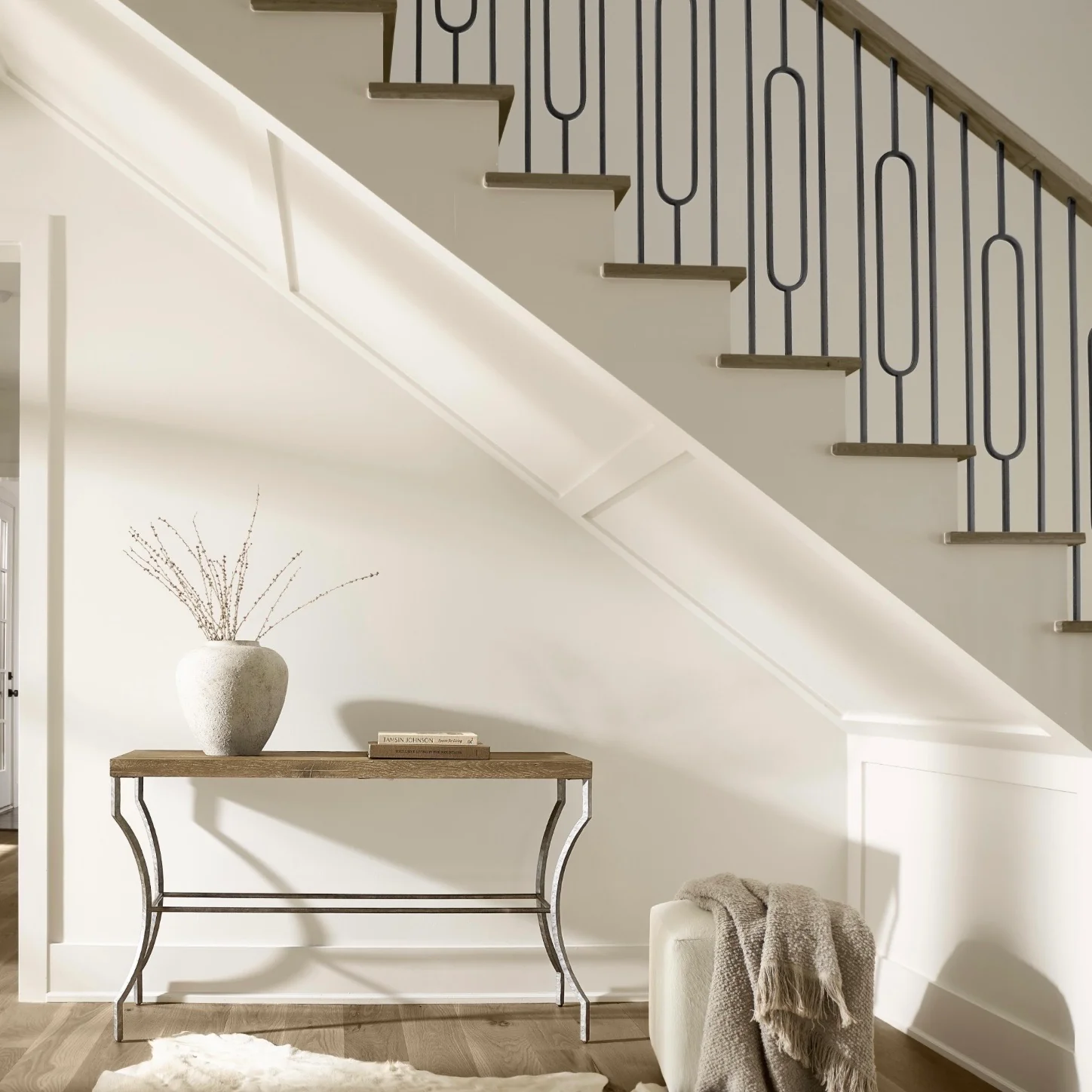 Bernhardt Tribeca Collection Console Table ~ Aurum Finish with Textured Steel Base