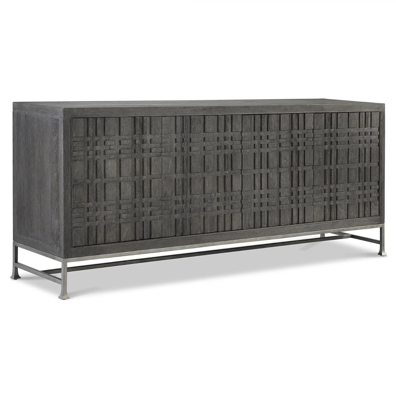 Bernhardt Tribeca Collection Entertainment Credenza ~ Tadon Finish with Textured Steel Base - Image 6