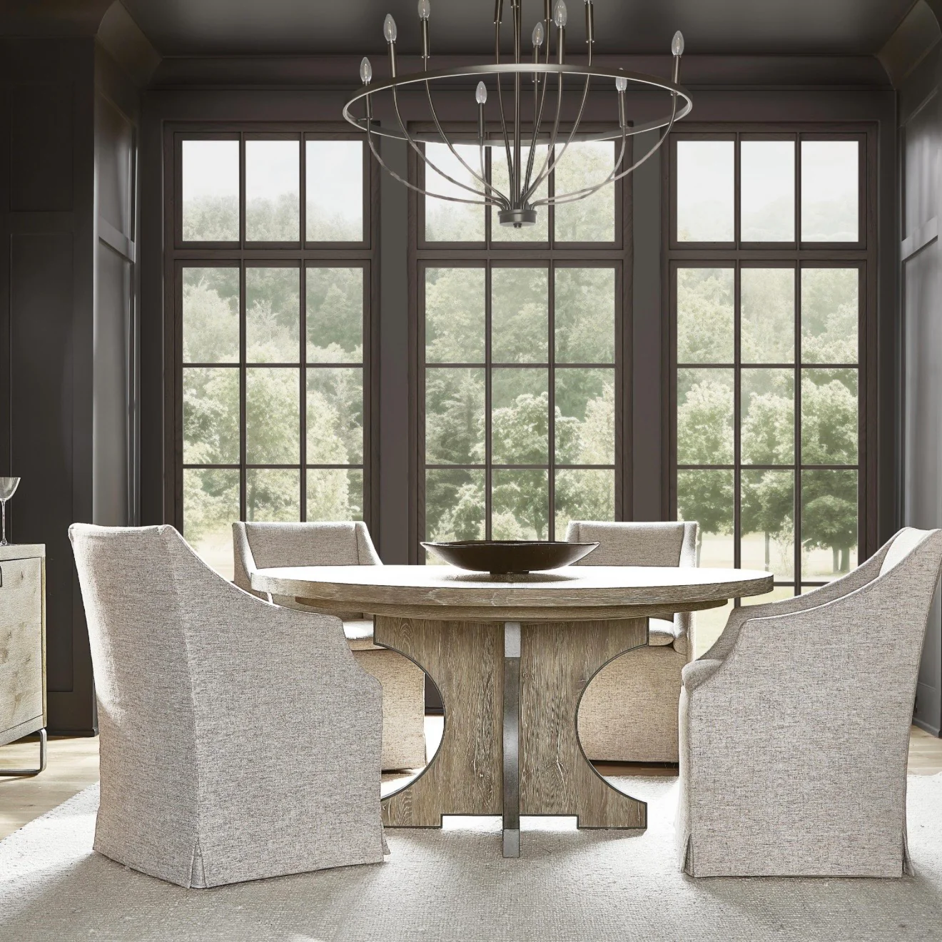 Bernhardt Tribeca Collection Round Dining Table ~ Aurum Finish