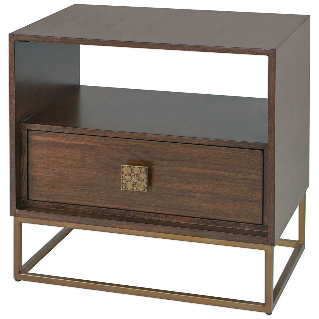 Uttermost Bexley Dark Waknut Wood Modern Side Table - Image 3