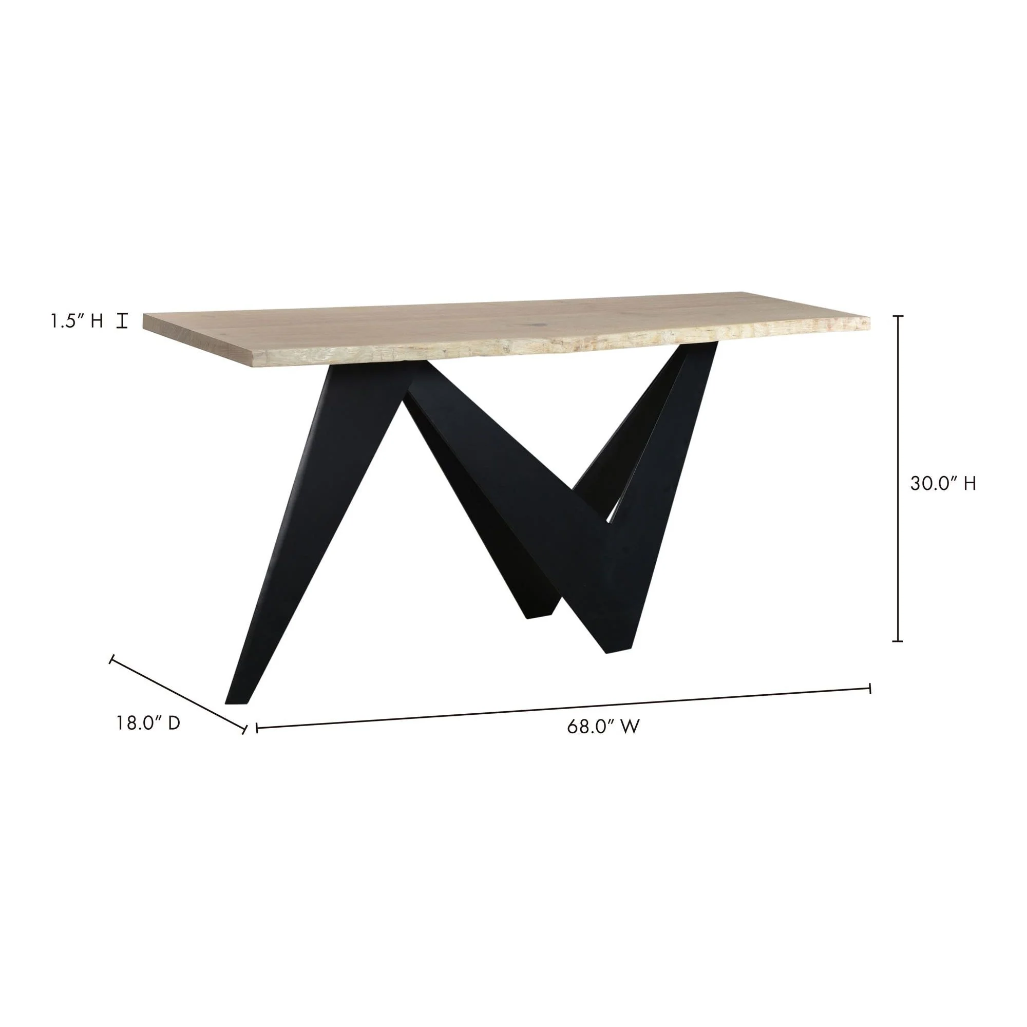 Moe’s Home Collection Bird Live Edge Console Table With Iron Base - Image 8