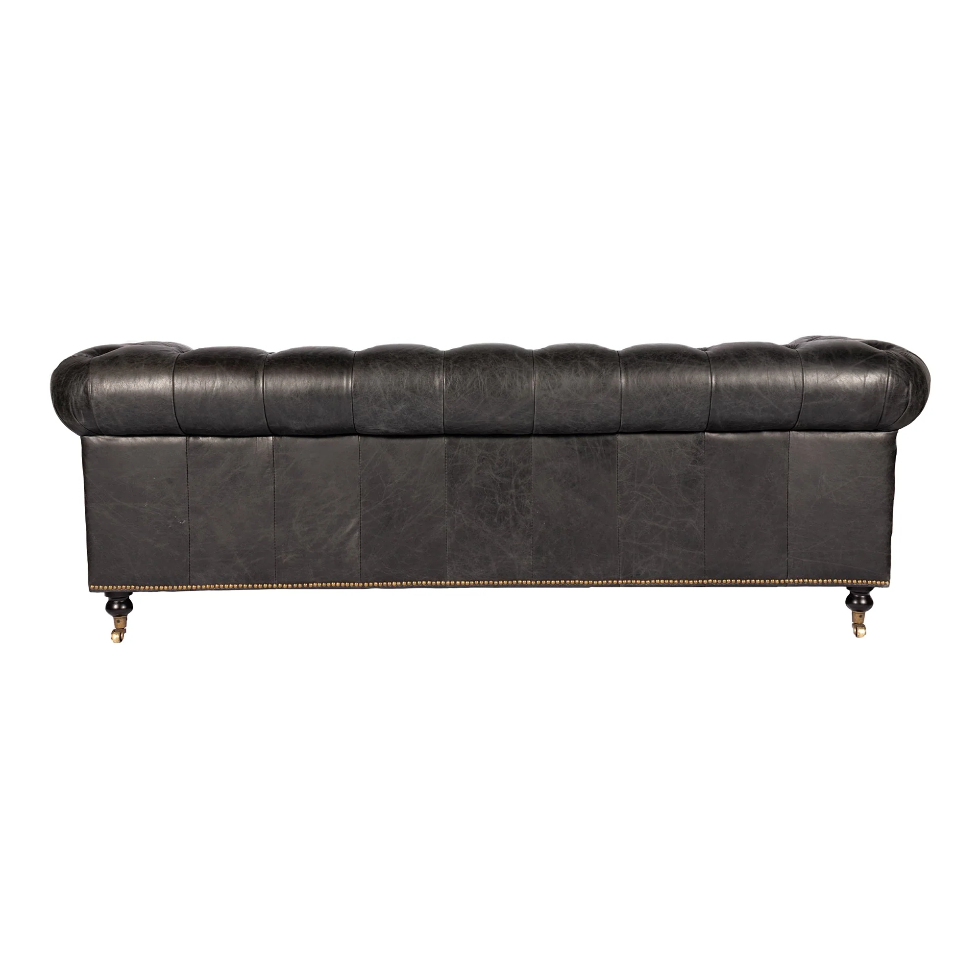 Moe's Home Collection Birmingham Tufted Black Leather Sofa - Image 4