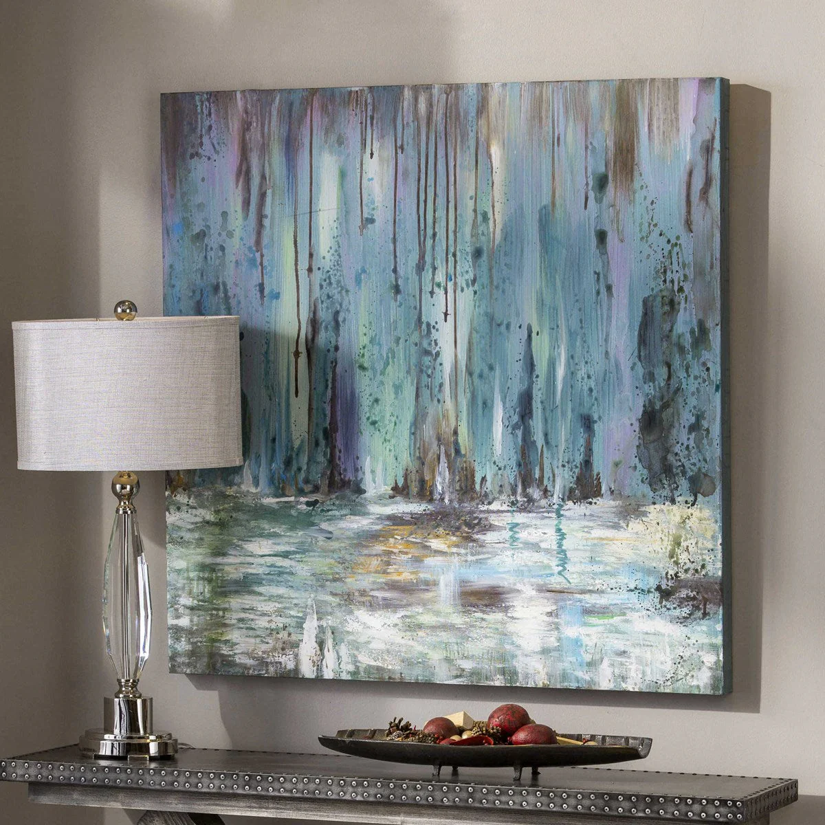 Uttermost Blue Waterfall Hand Painted Canvas - Image 3