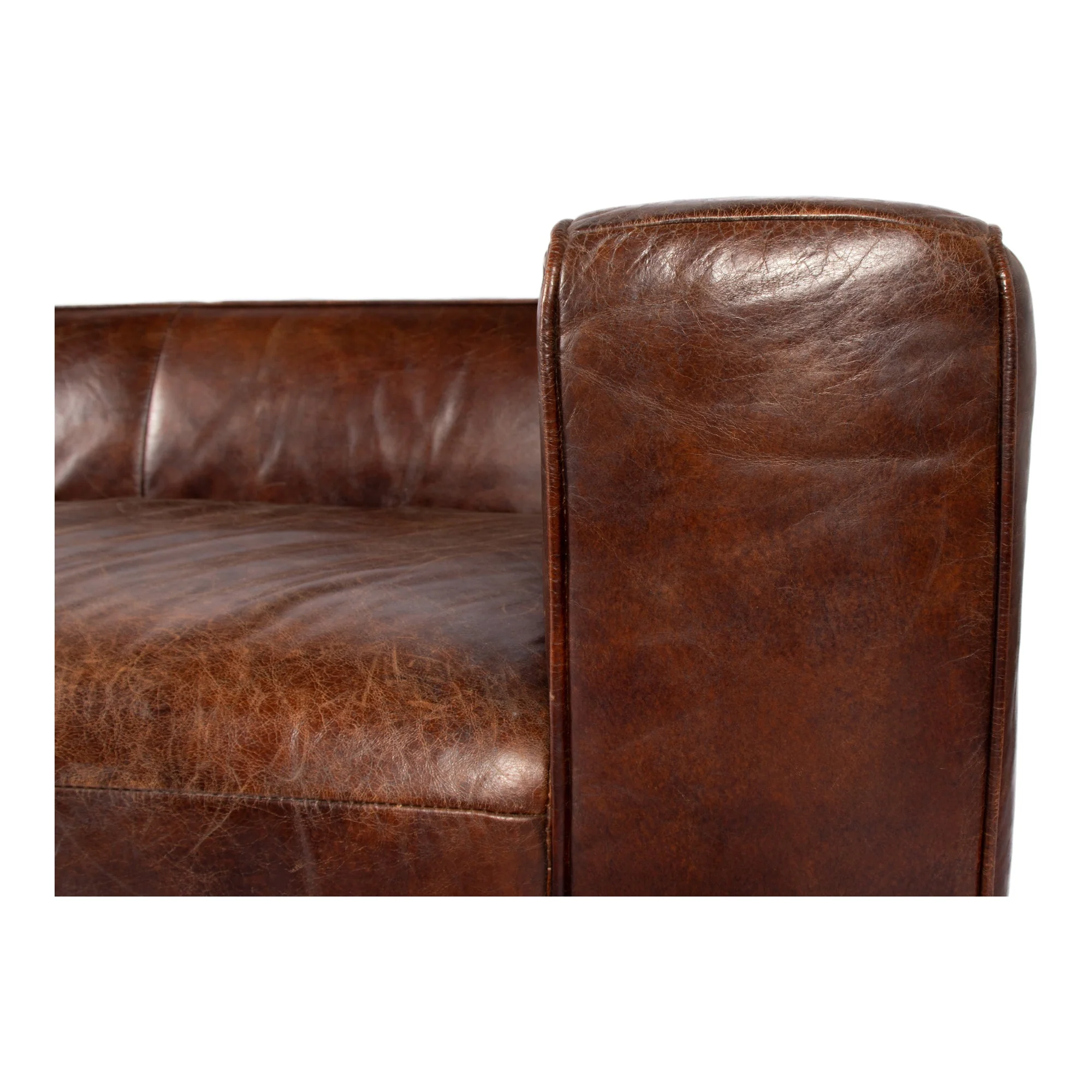 Moe's Home Collection Bolton Dark Brown Leather Sofa - Image 5