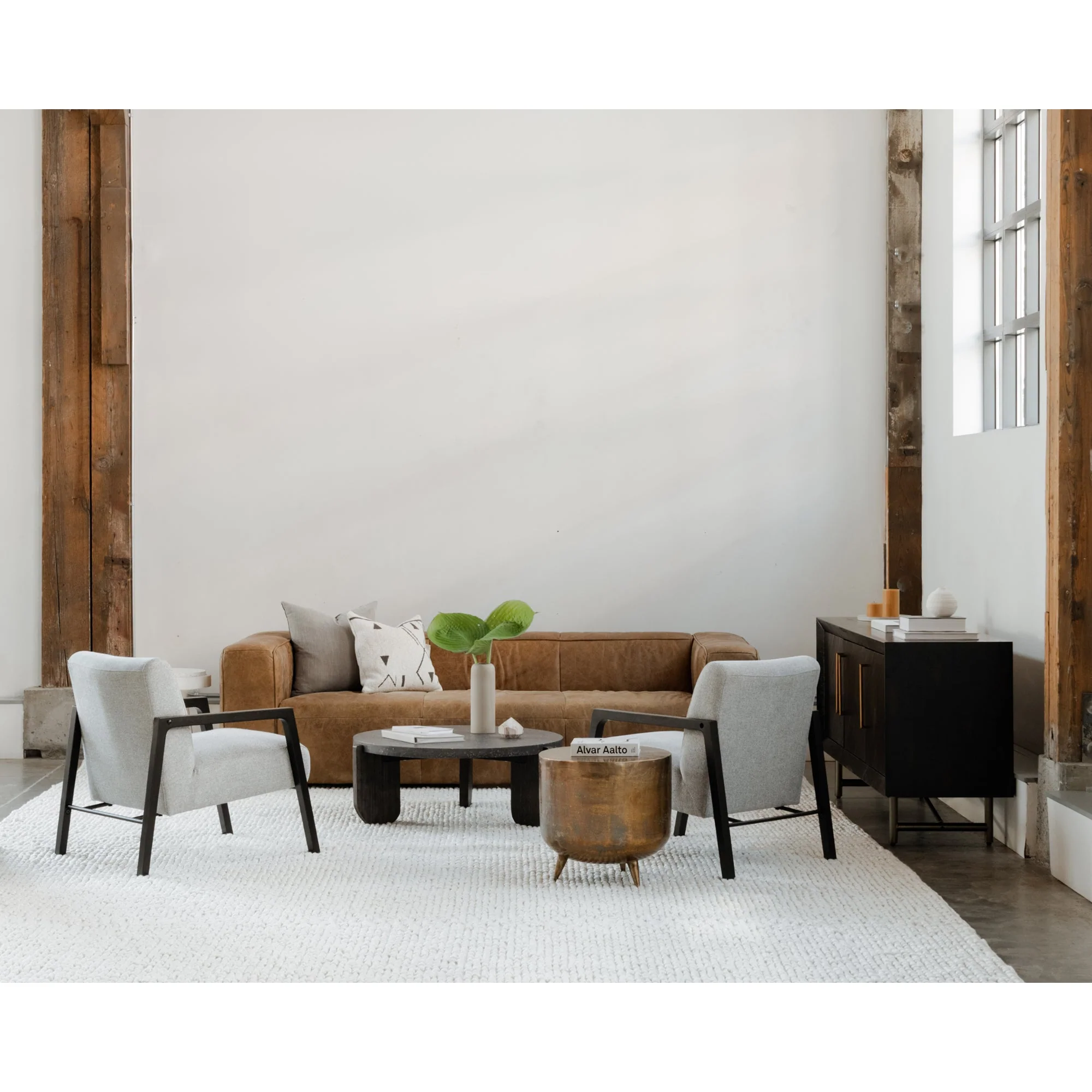 Moe's Home Collection Bolton Open Road Brown Leather Sofa - Image 10