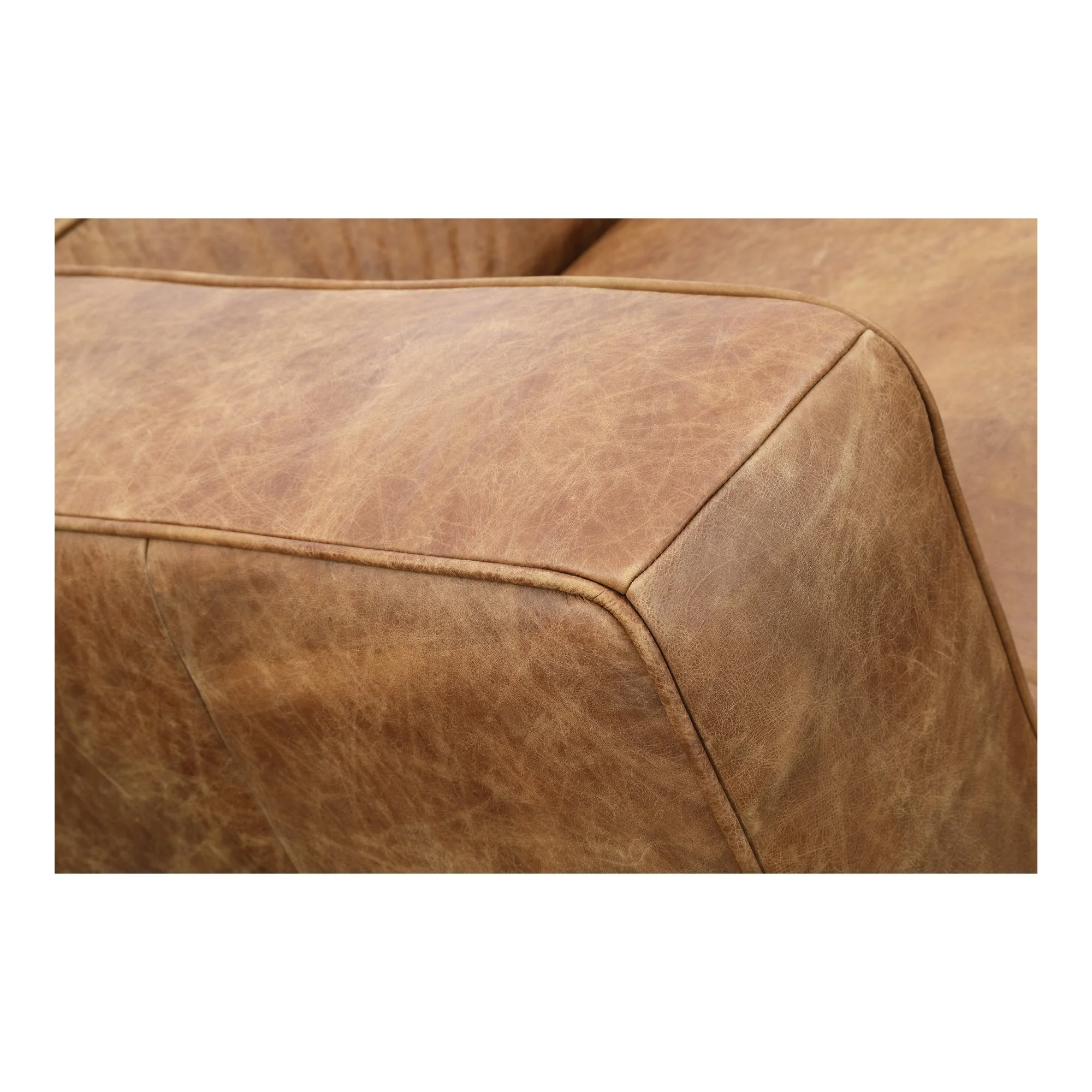 Moe's Home Collection Bolton Open Road Brown Leather Sofa - Image 6