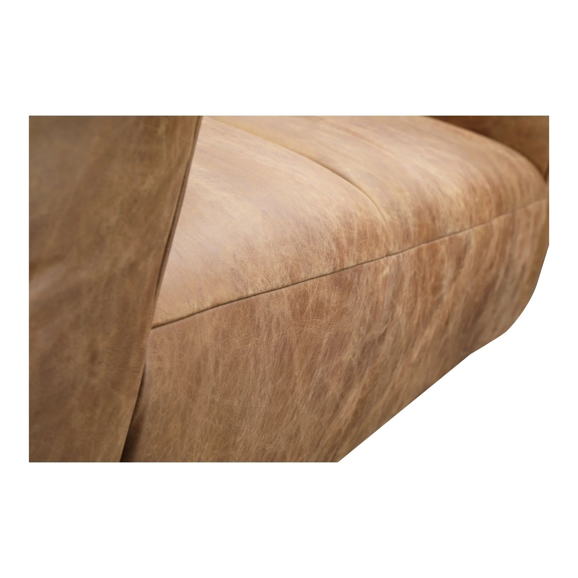 Moe's Home Collection Bolton Open Road Brown Leather Sofa - Image 7