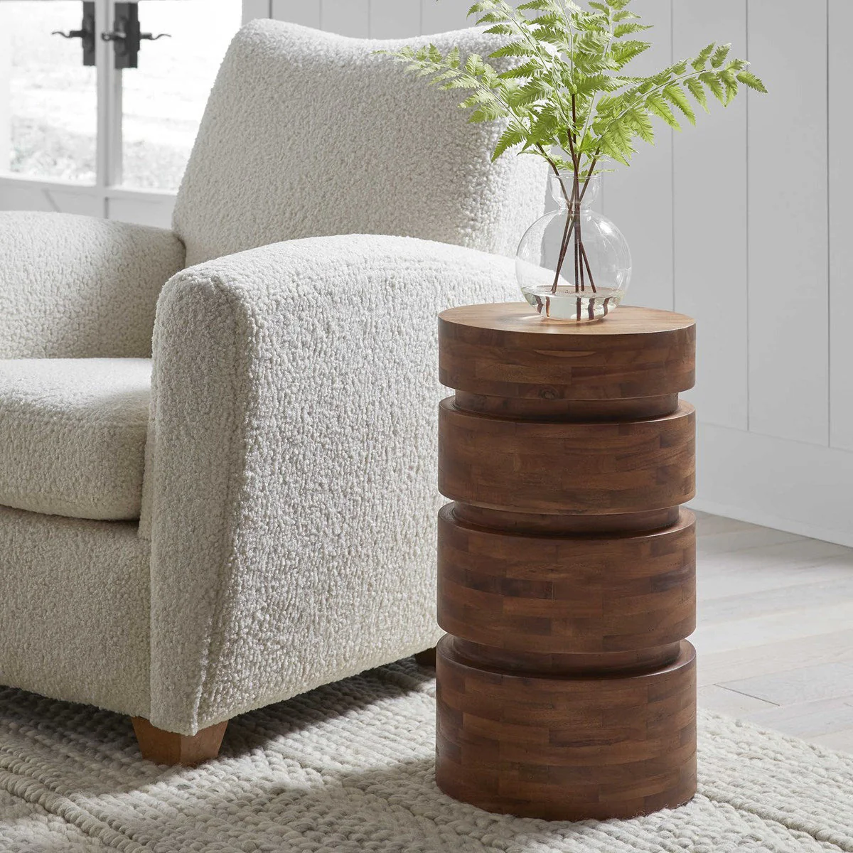 Uttermost Boone Wood Rustic Modern Round Accent Drink Table