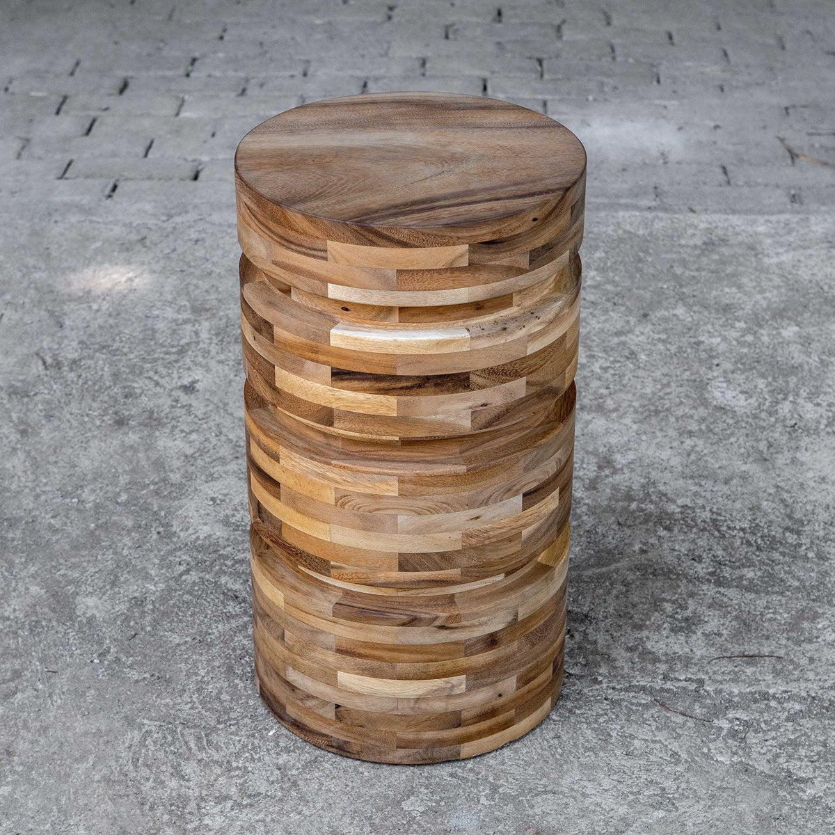 Uttermost Boone Wood Rustic Modern Round Accent Drink Table - Image 3