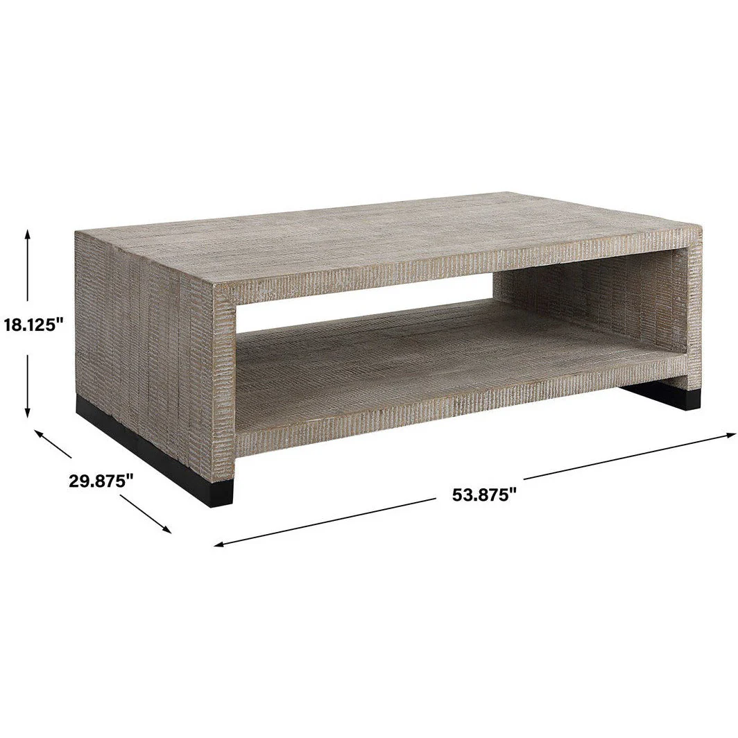 Uttermost Bosk Rustic Modern Wood Coffee Table - Image 7