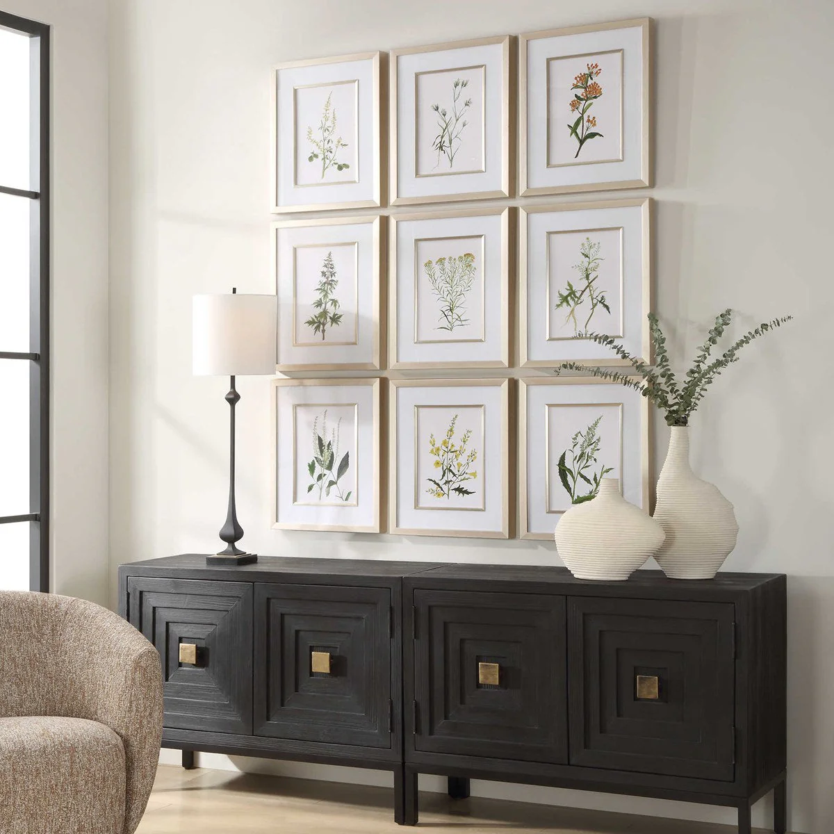 Uttermost Botanical Flowers Set of 9 Framed Prints - Image 3